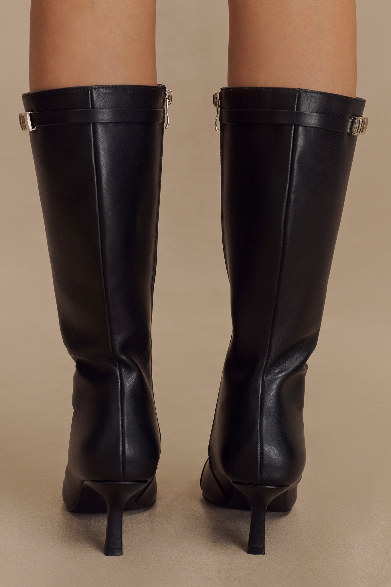 Astra Faux Leather Buckle Boot - Black #6