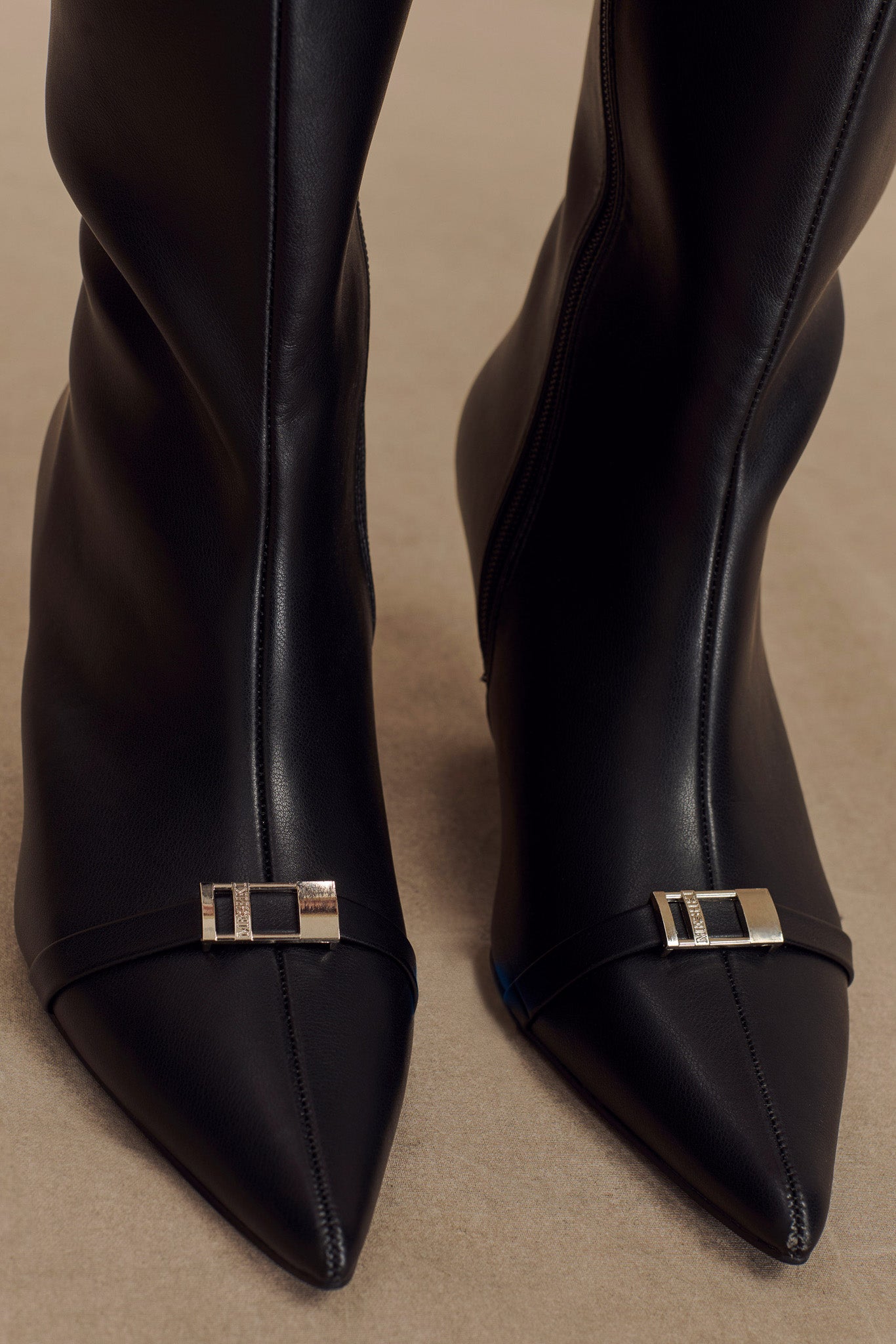 Astra Faux Leather Buckle Boot - Black #5