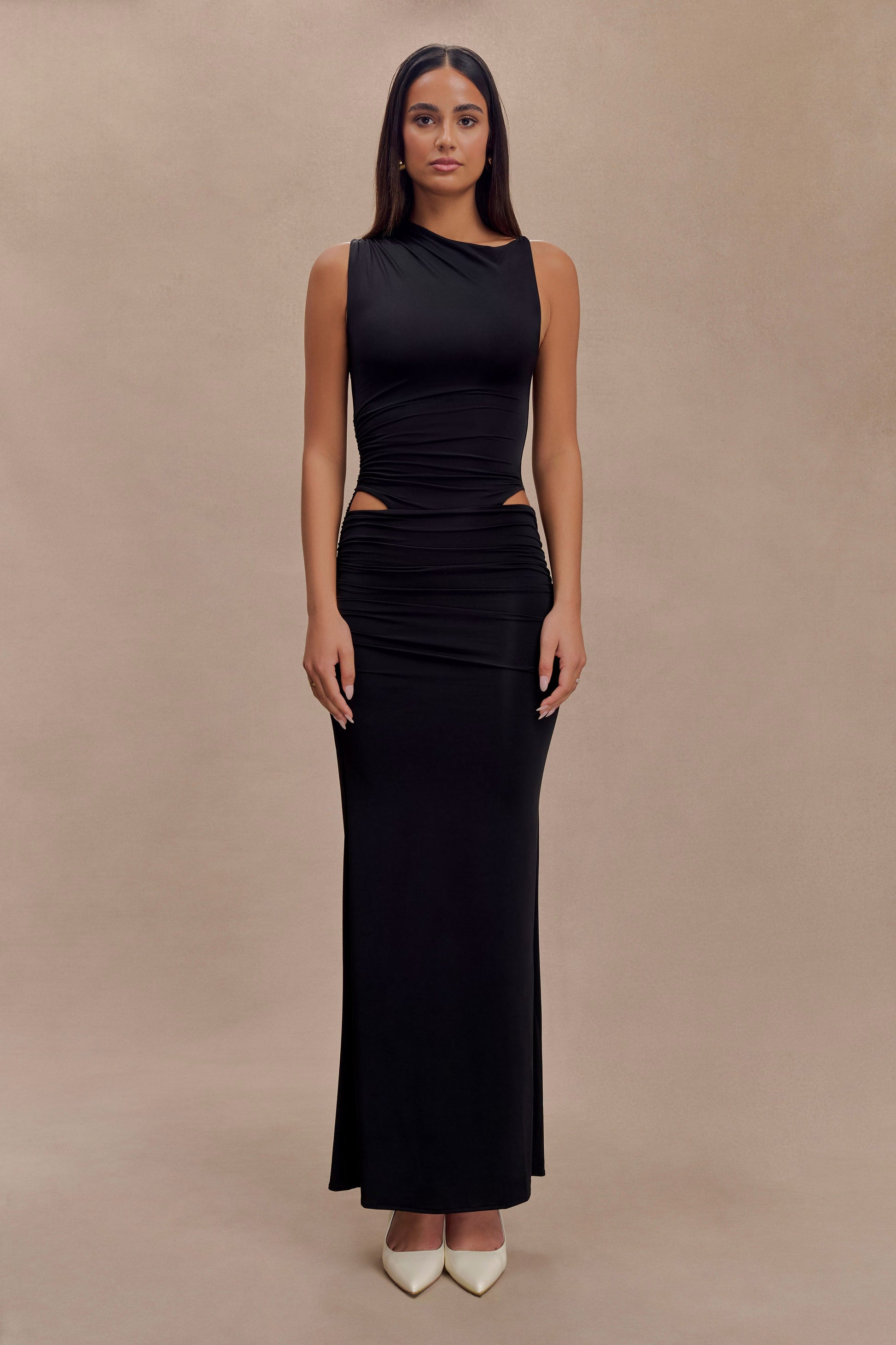 Kaia Slinky Cut Out Maxi Dress - Black #2