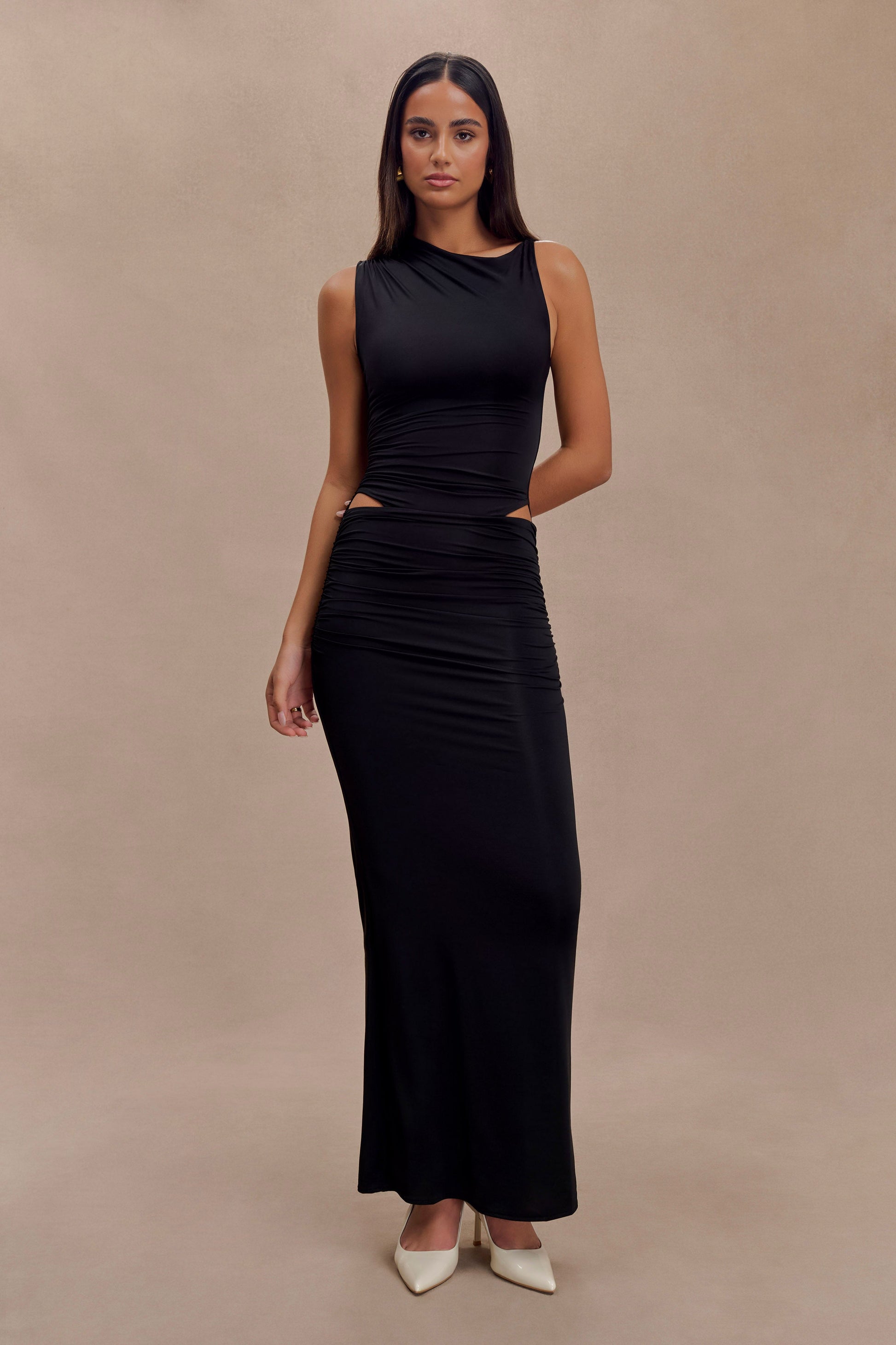 Kaia Slinky Cut Out Maxi Dress - Black #6