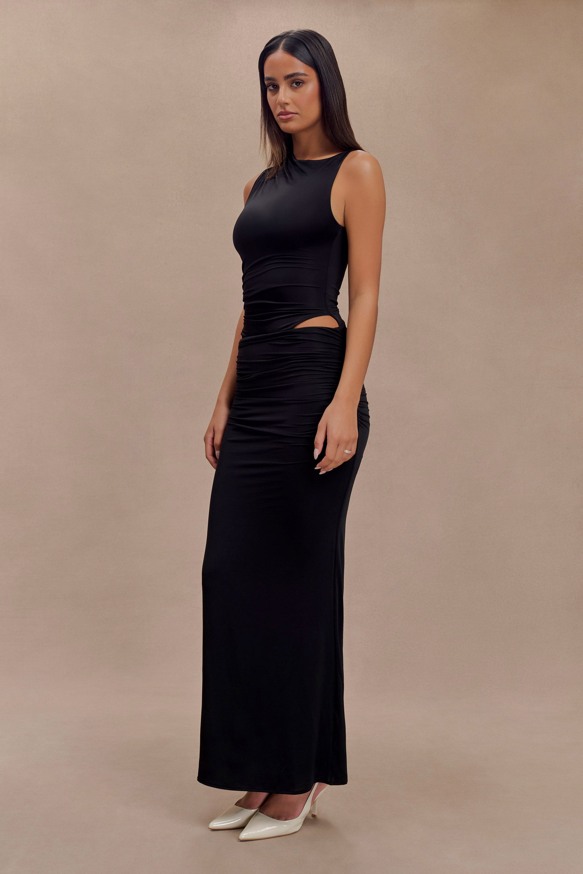 Kaia Slinky Cut Out Maxi Dress - Black #5