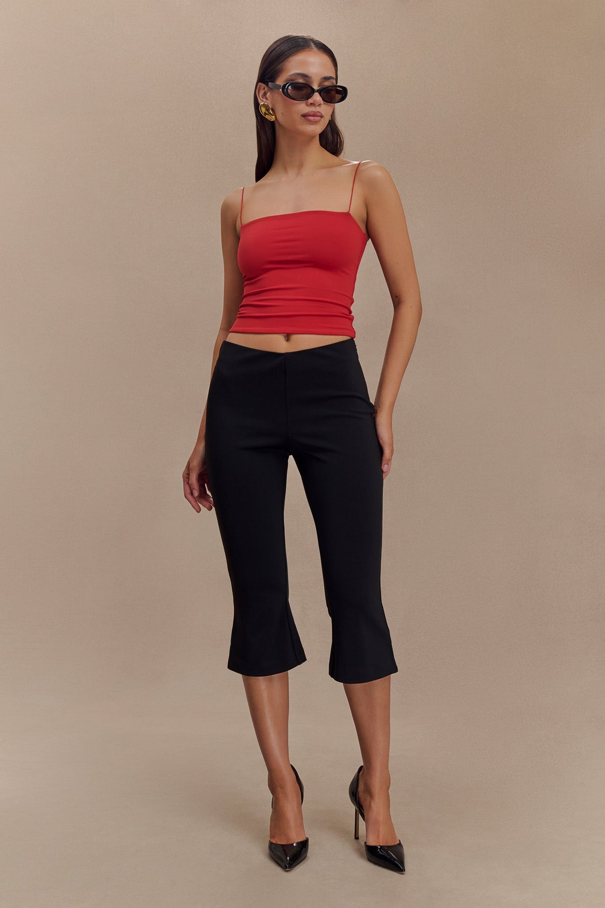 Arya Longline Spaghetti Strap Top - Ruby #5