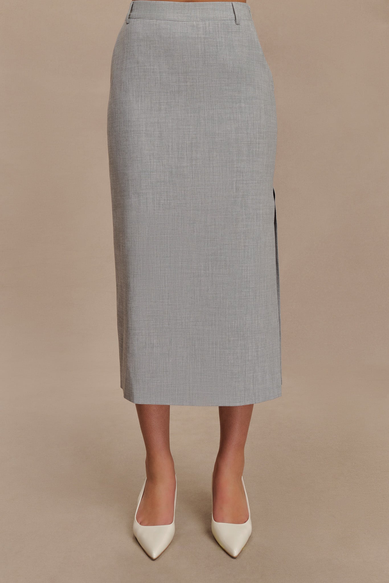 Ambrose Midi Skirt - Charcoal Marle #2