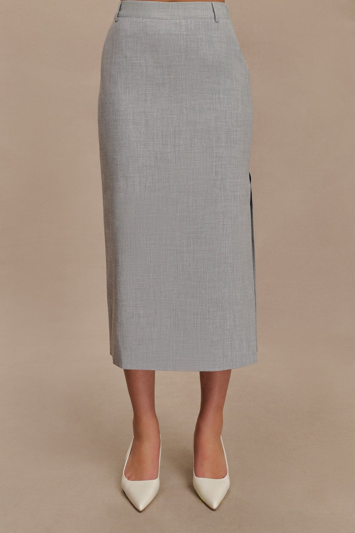 Ambrose Midi Skirt - Charcoal Marle #2