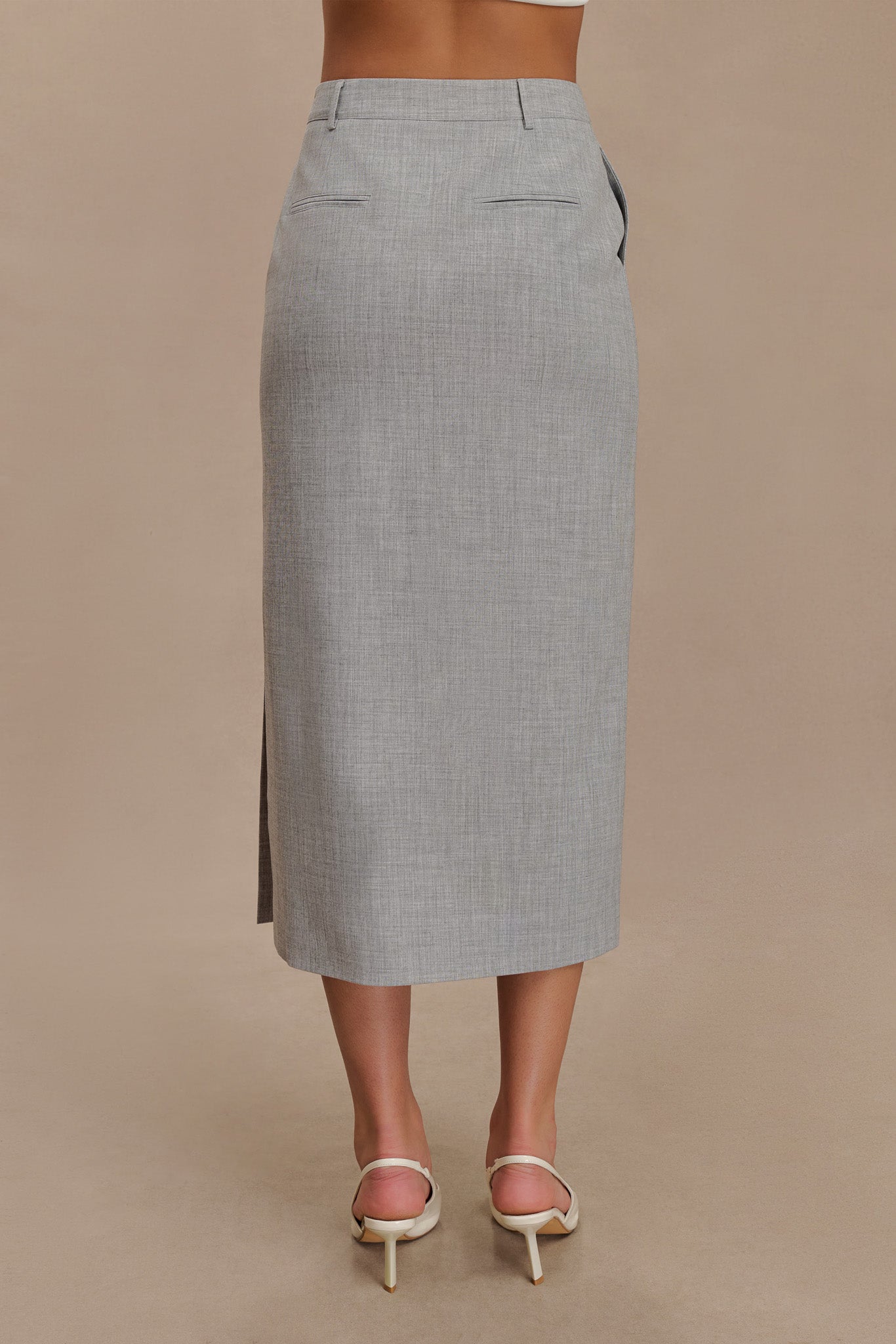 Ambrose Midi Skirt - Charcoal Marle #3