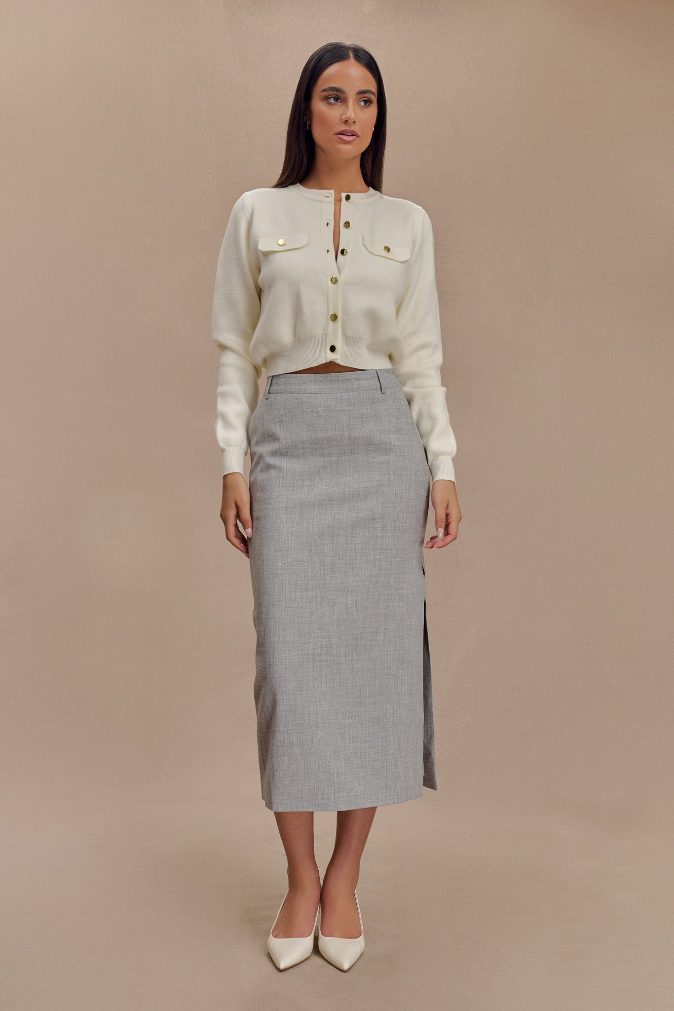 Tabitha Knit Cardigan - Ivory #7