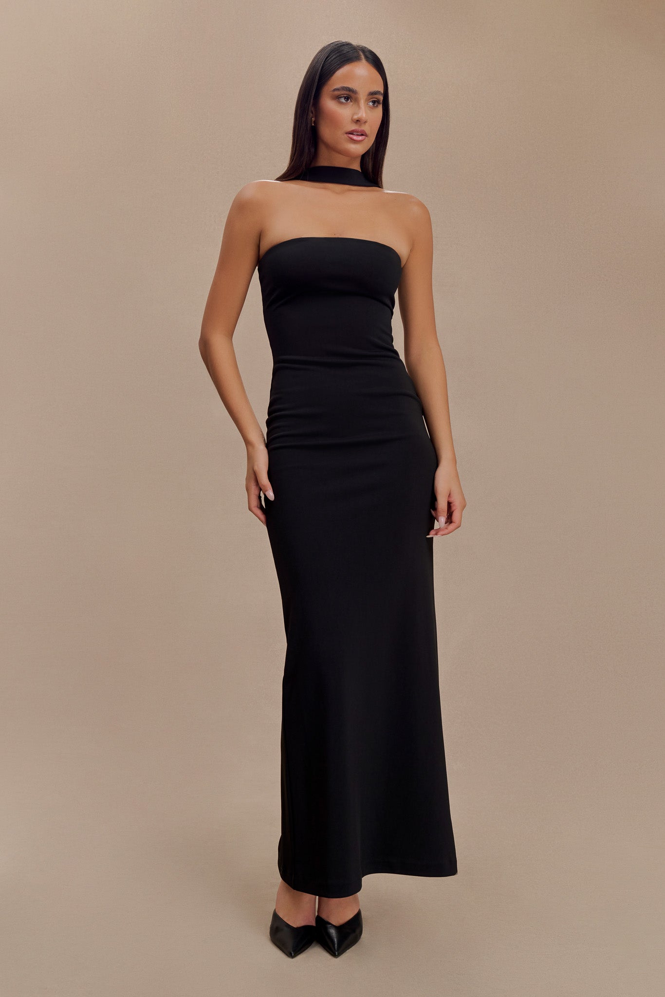 Velma Halter Collar Maxi Dress - Black #7