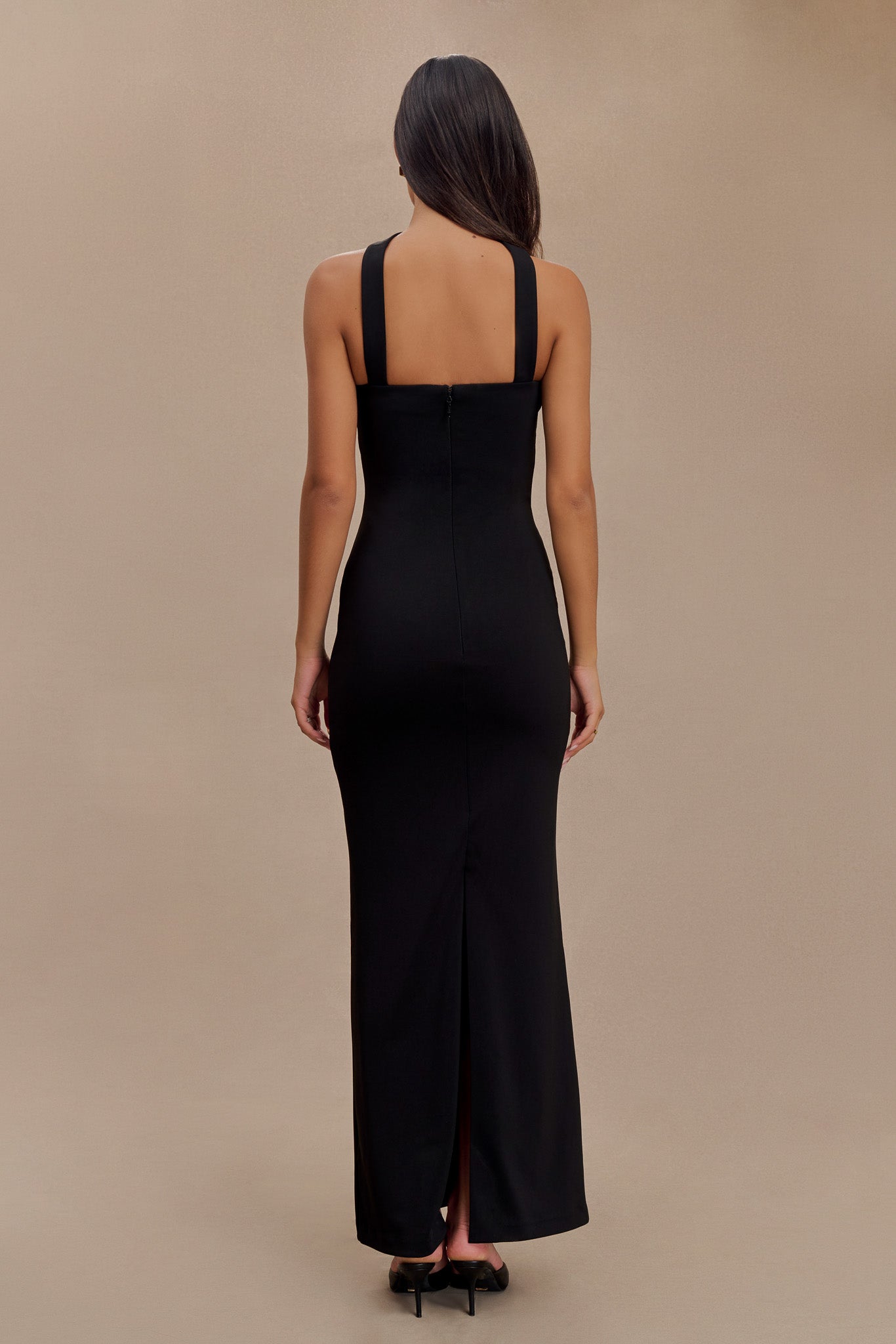 Velma Halter Collar Maxi Dress - Black #4