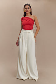 Jacqueline Pleated Wide Leg Pants - Ivory