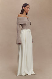 Jacqueline Pleated Wide Leg Pants - Ivory