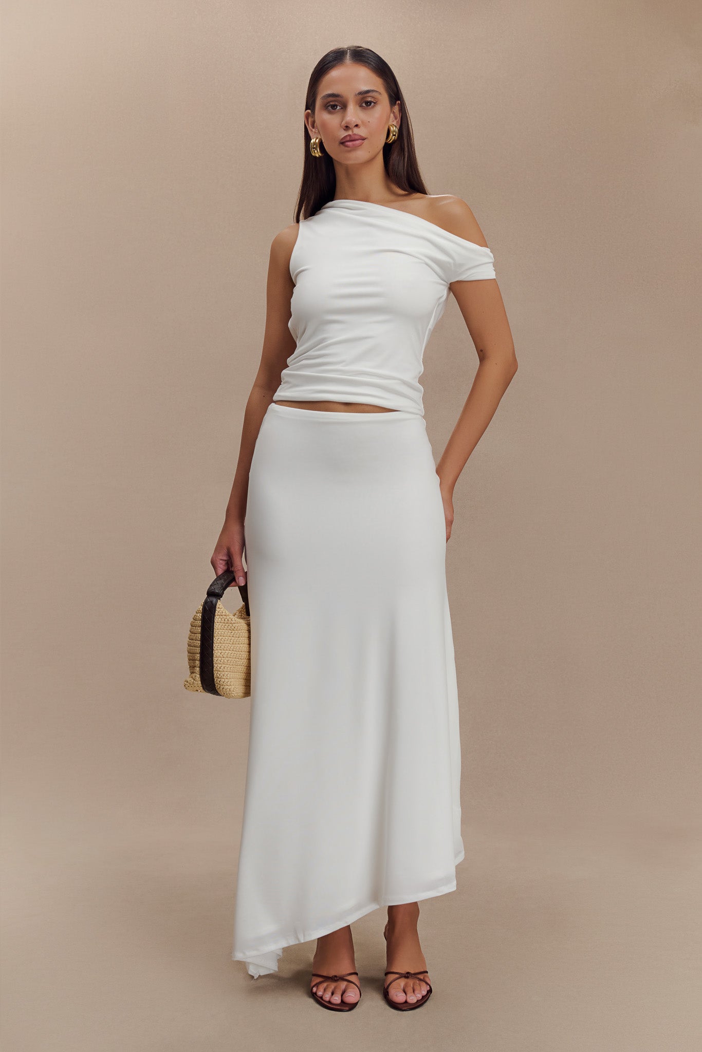 Kacey Slinky Off Shoulder Top - White #3
