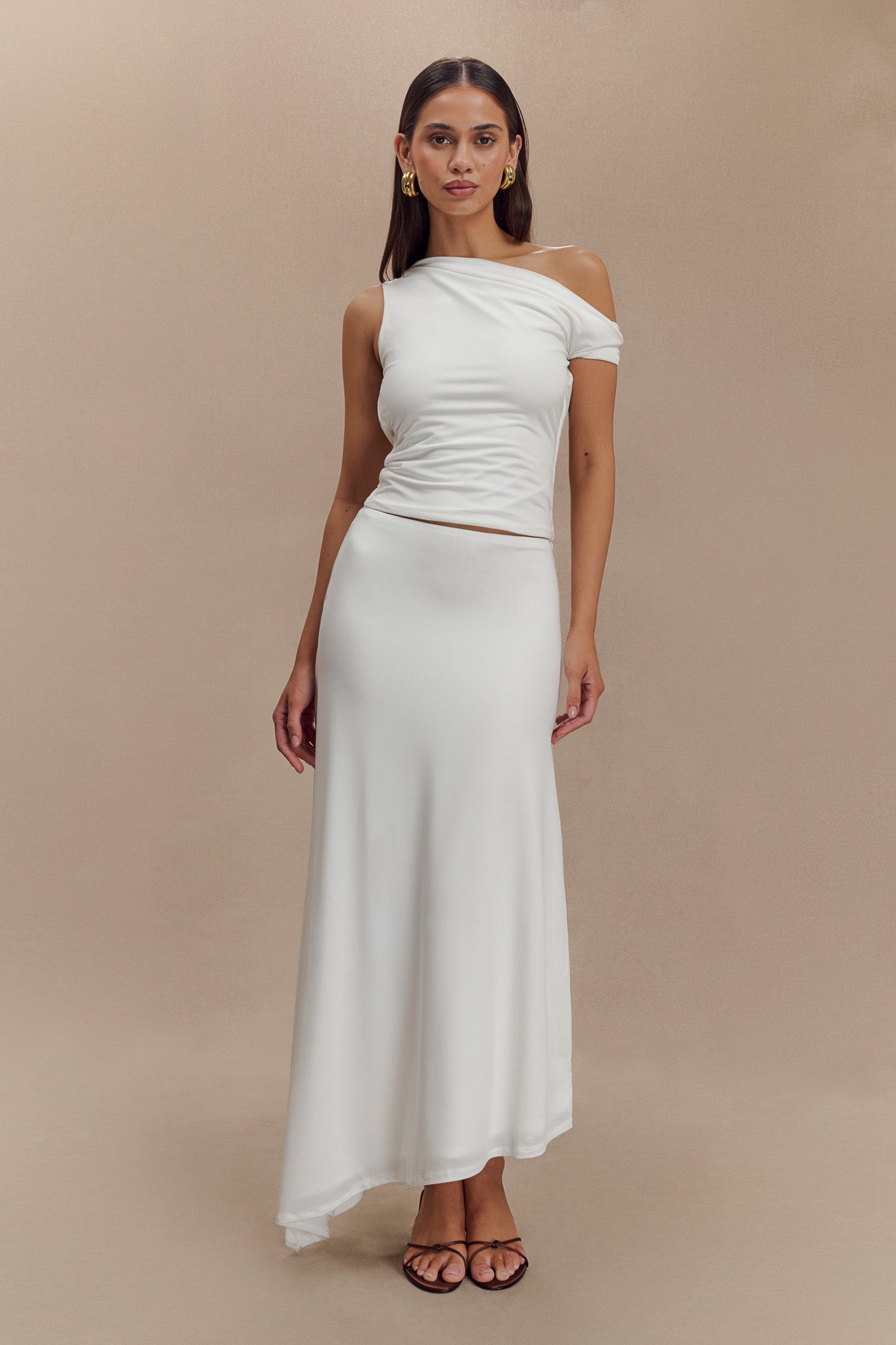 Kacey Slinky Off Shoulder Top - White #6
