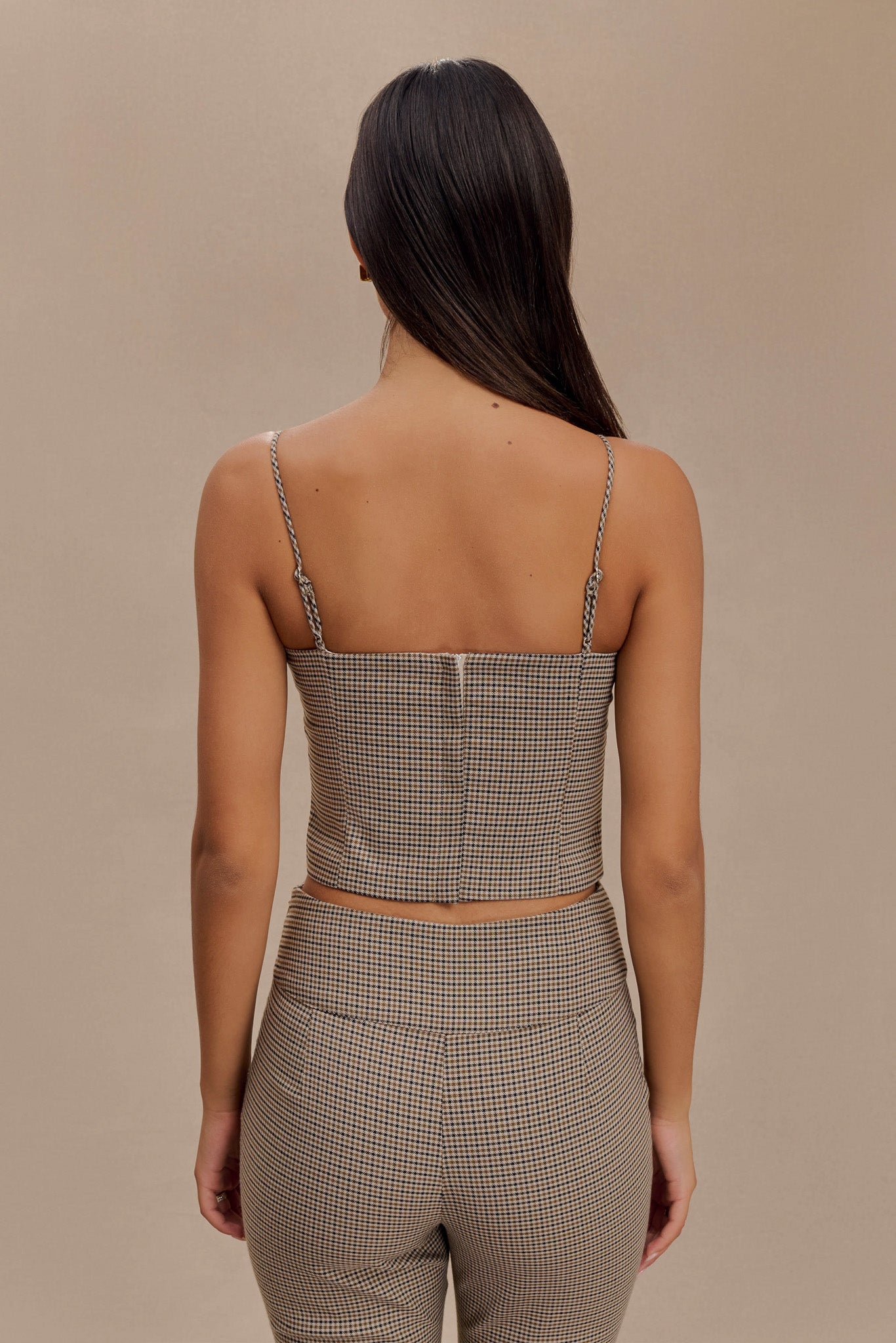 Aberley Crop Top - Tan Check #3