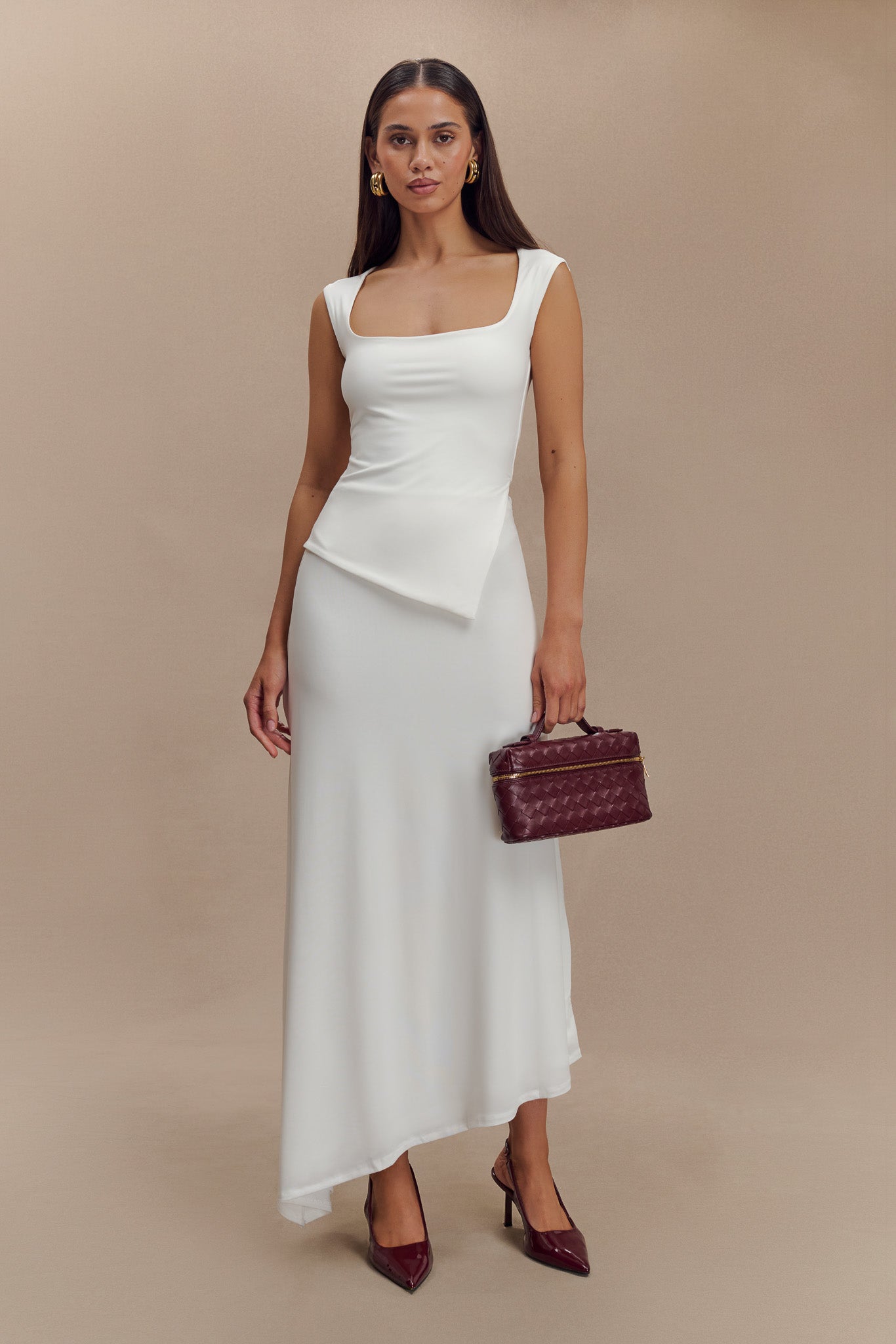 Lisette Asymmetric Recycled Nylon Top - White #4