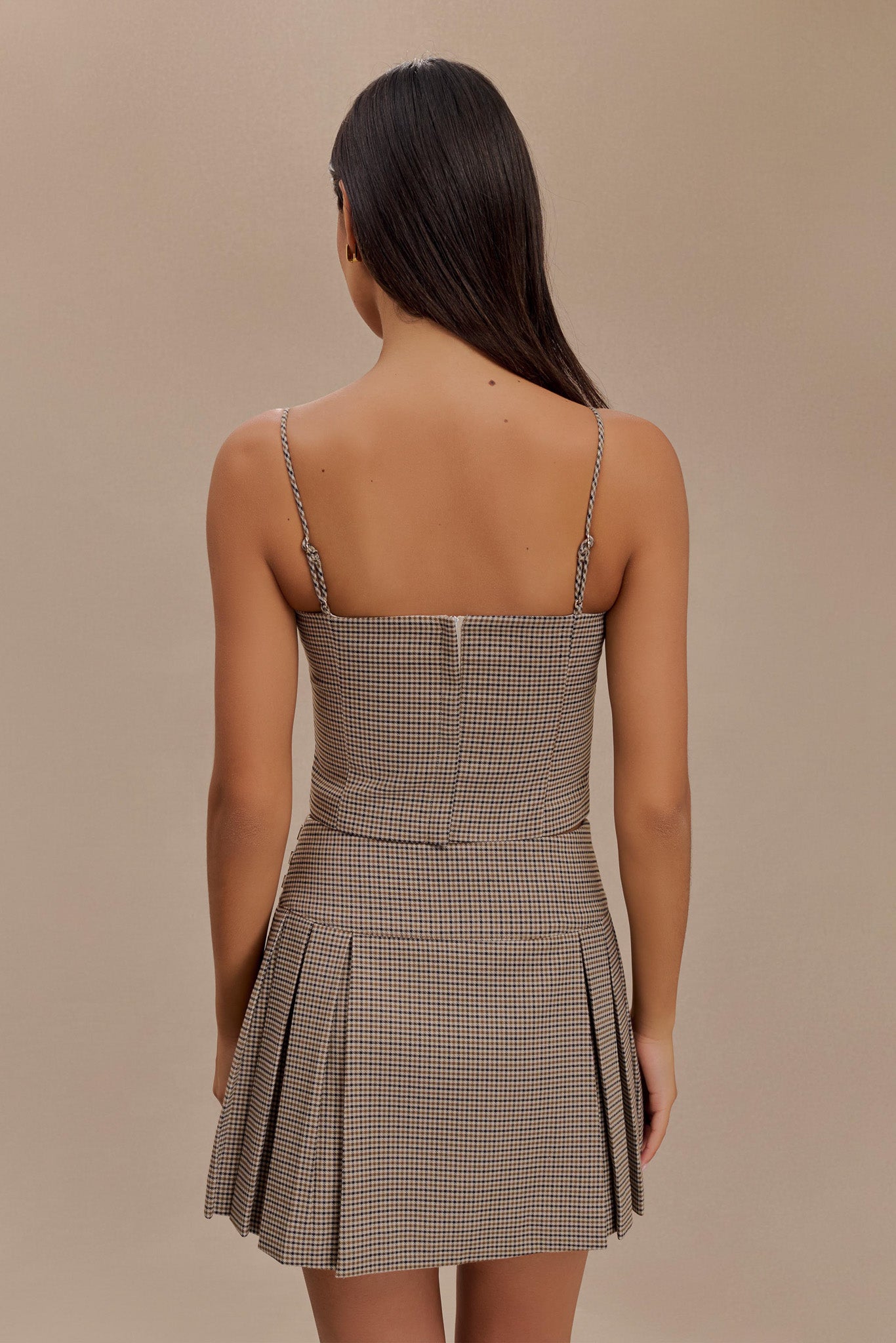 Aberley Crop Top - Tan Check #8