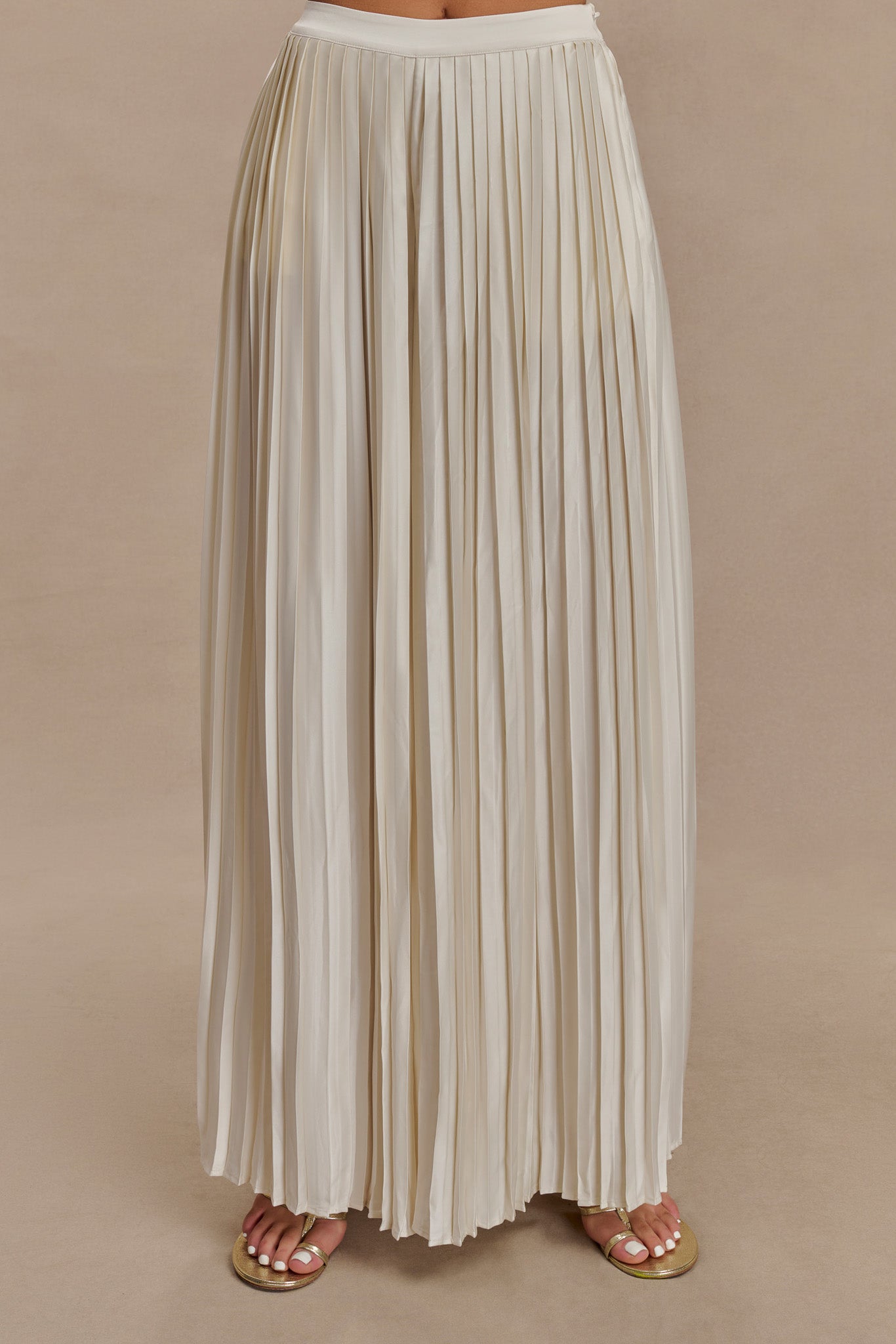 Kennedy Plisse Wide Leg Pants - Ivory #5