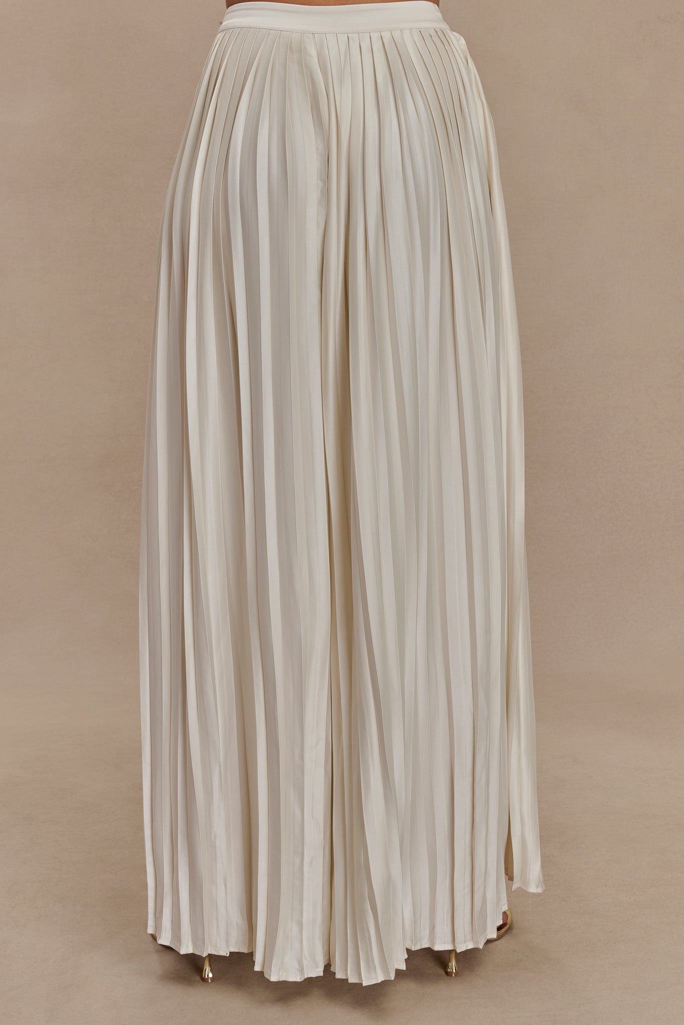 Kennedy Plisse Wide Leg Pants - Ivory