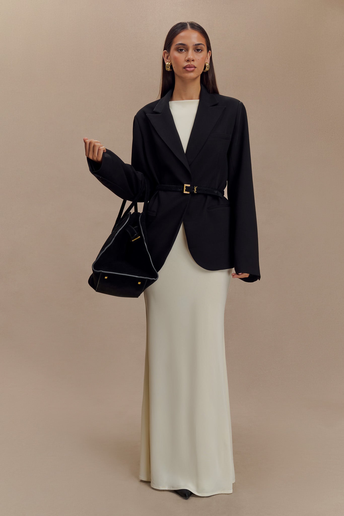 Tarna Sleeveless Slinky Maxi Dress - Bone #5