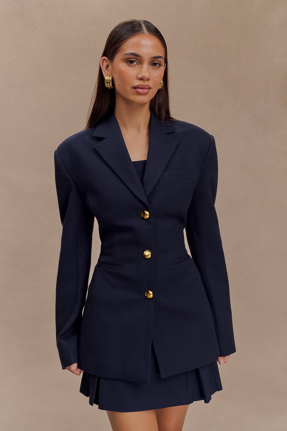 Bellamy Cinched Blazer - Dark Navy #2