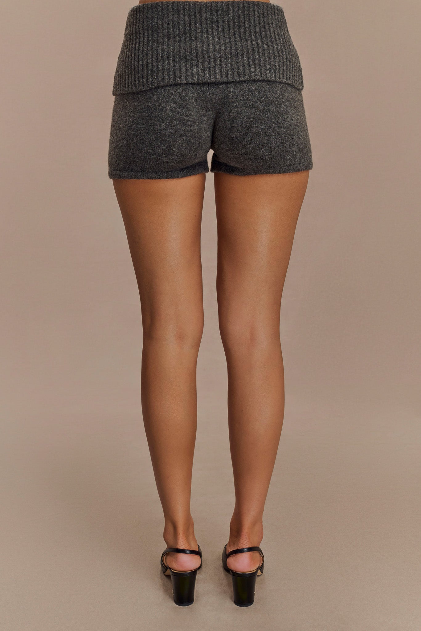 Aubrey Knit Shorts - Charcoal Marle #2