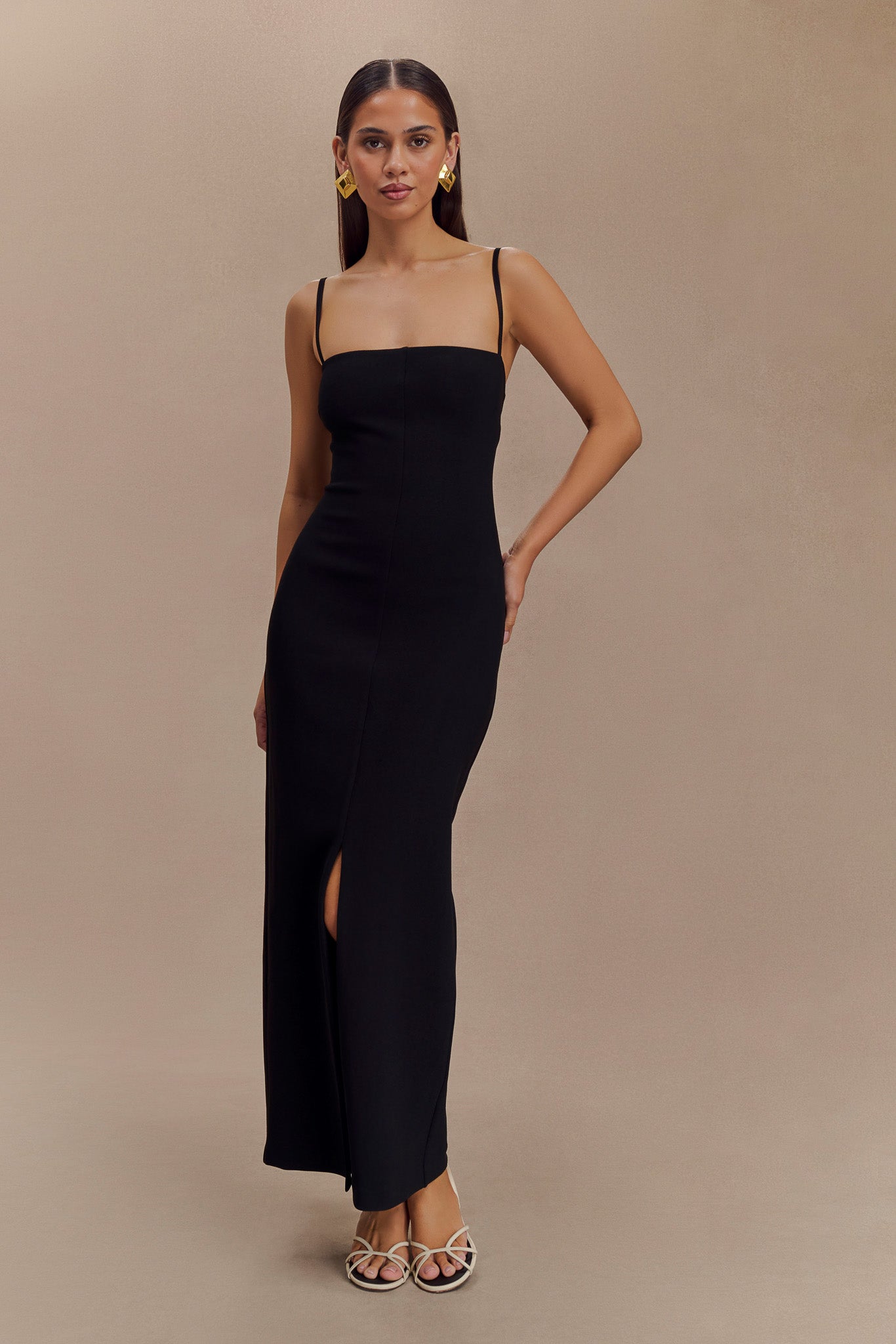Delia Crepe Maxi Dress - Black #3