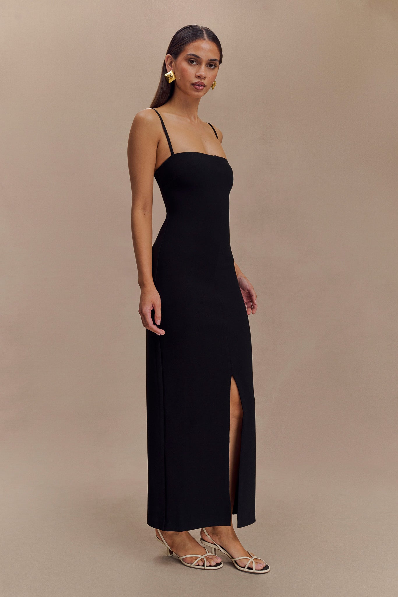 Delia Crepe Maxi Dress - Black #4
