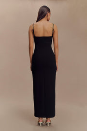 Delia Crepe Maxi Dress - Black