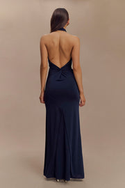 Elyna Slinky Halter Maxi Dress - Navy