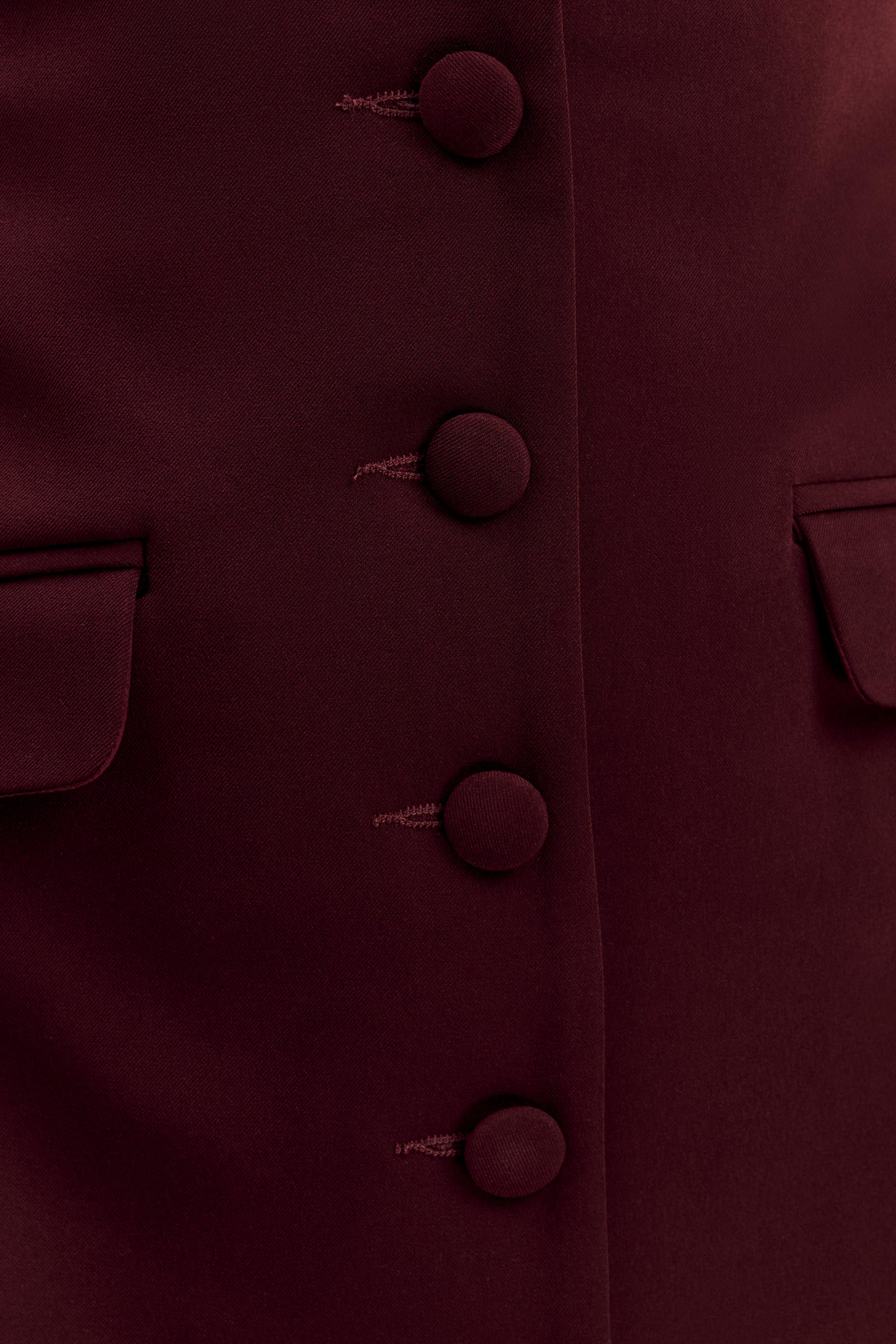 Paolina Collared Suiting Mini Dress - Plum #7