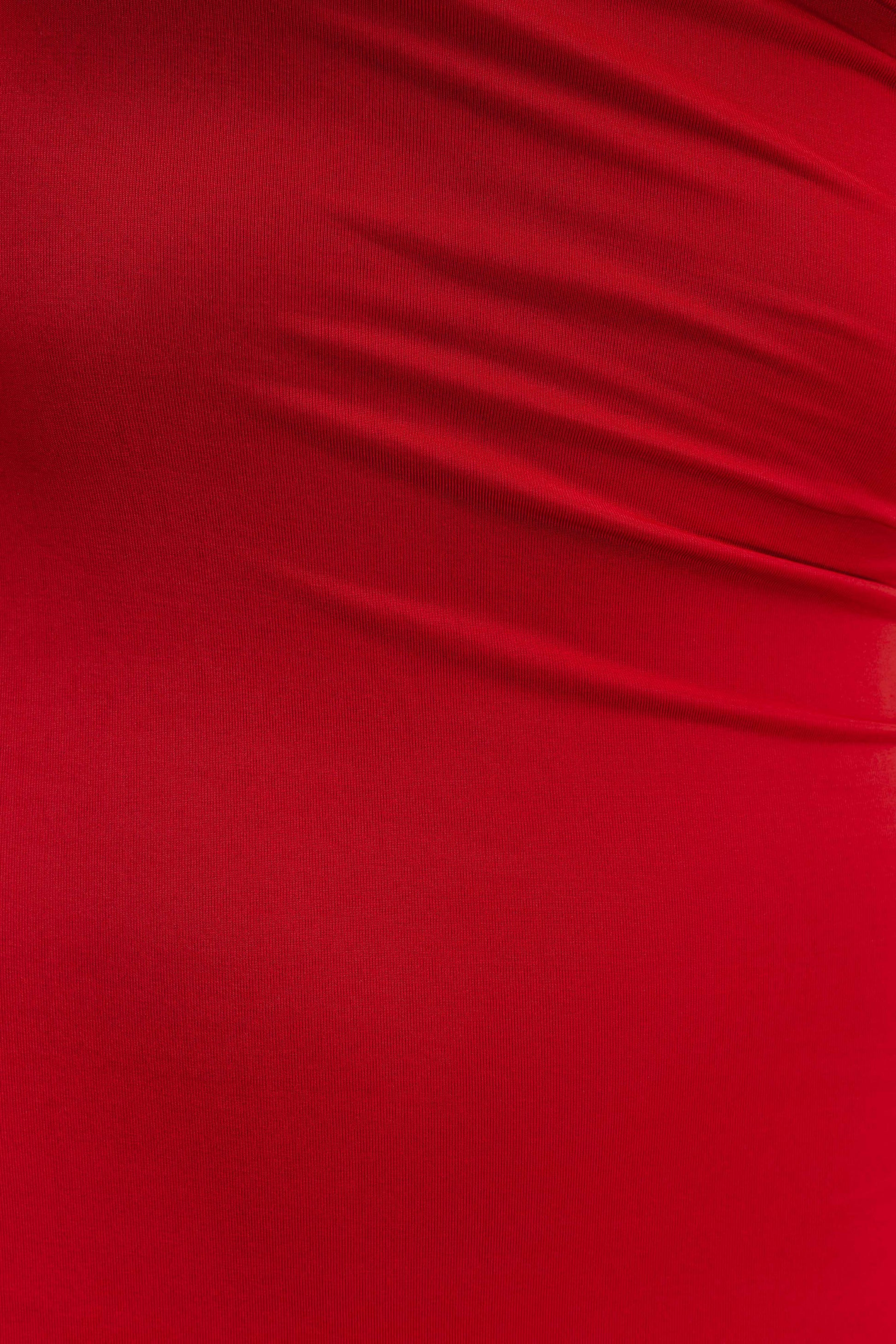 Cassandra Off Shoulder Slinky Maxi Dress - Red #8