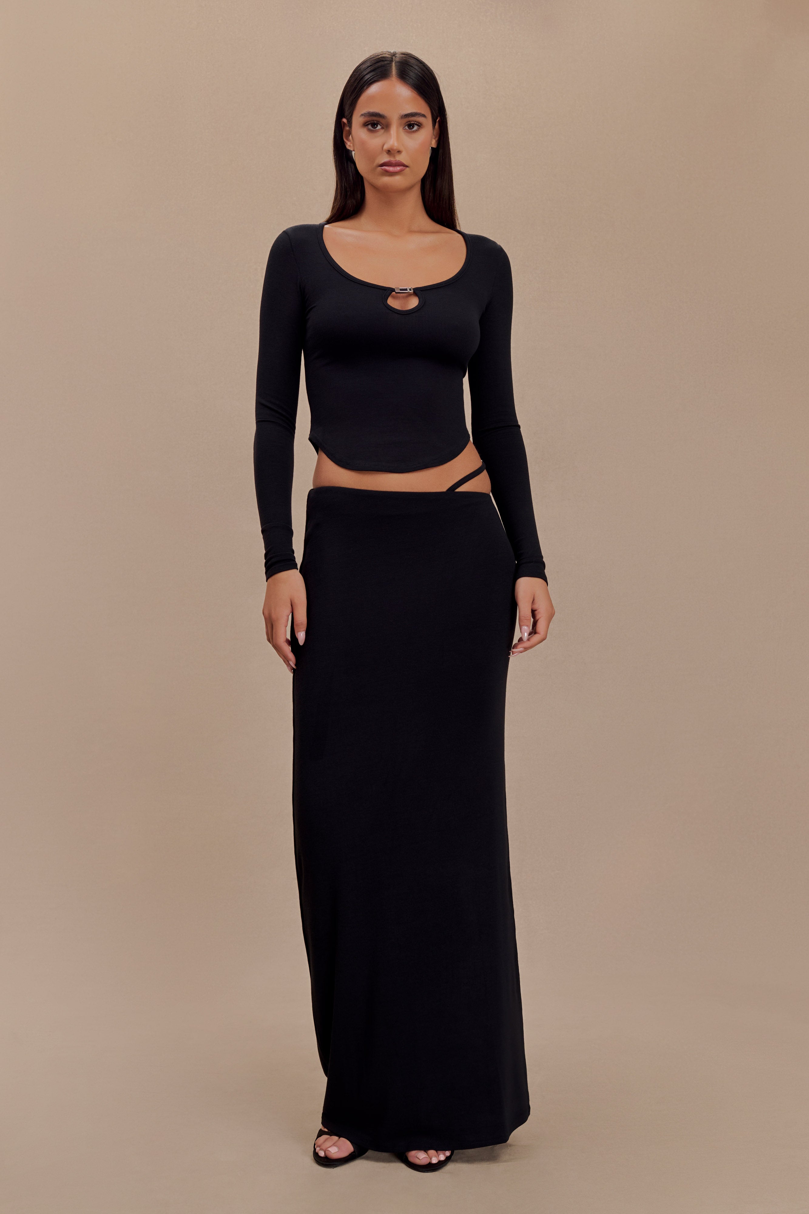 Natalia Modal Buckle Maxi Skirt
