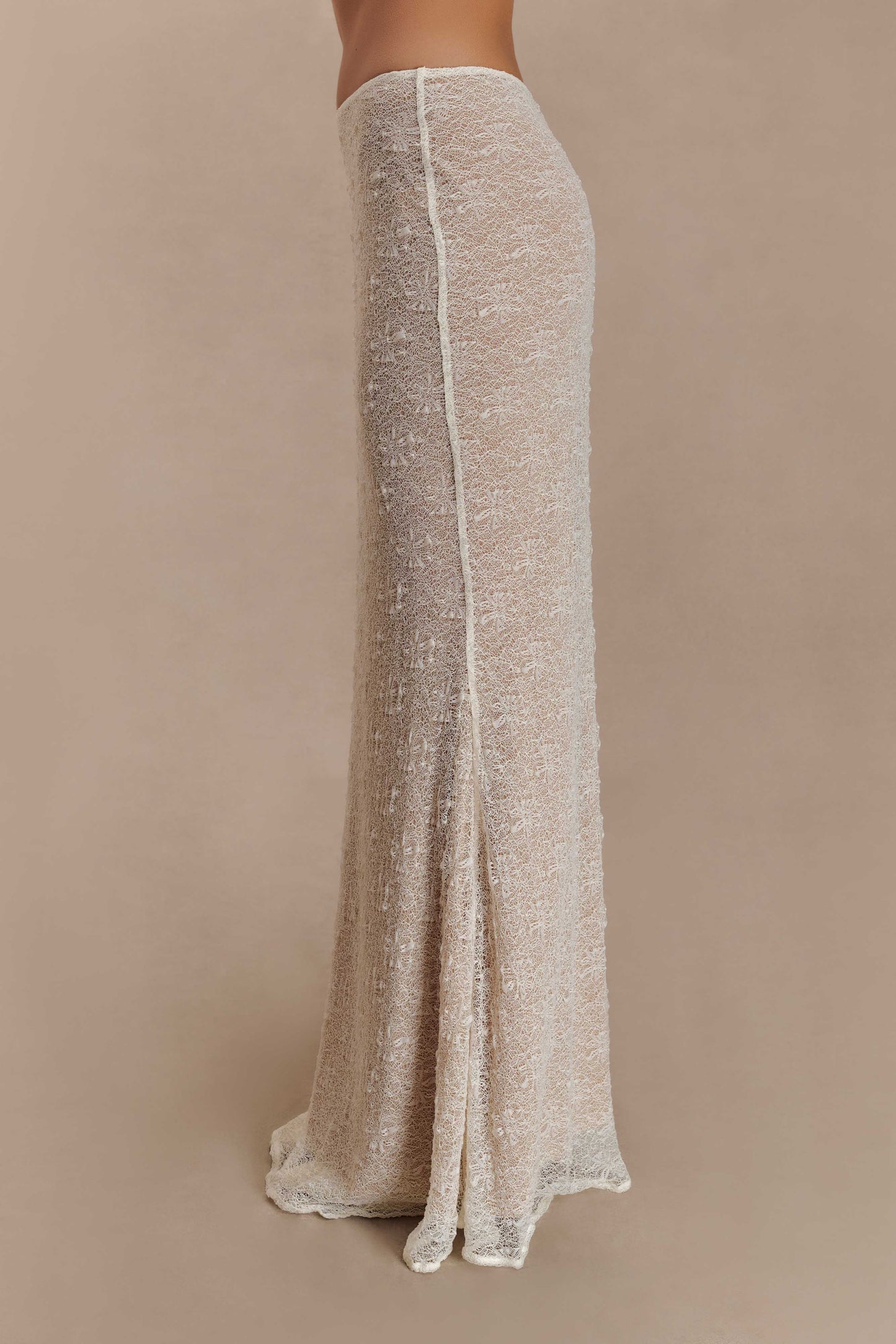 Robyn Sheer Lace Maxi Skirt - Ivory