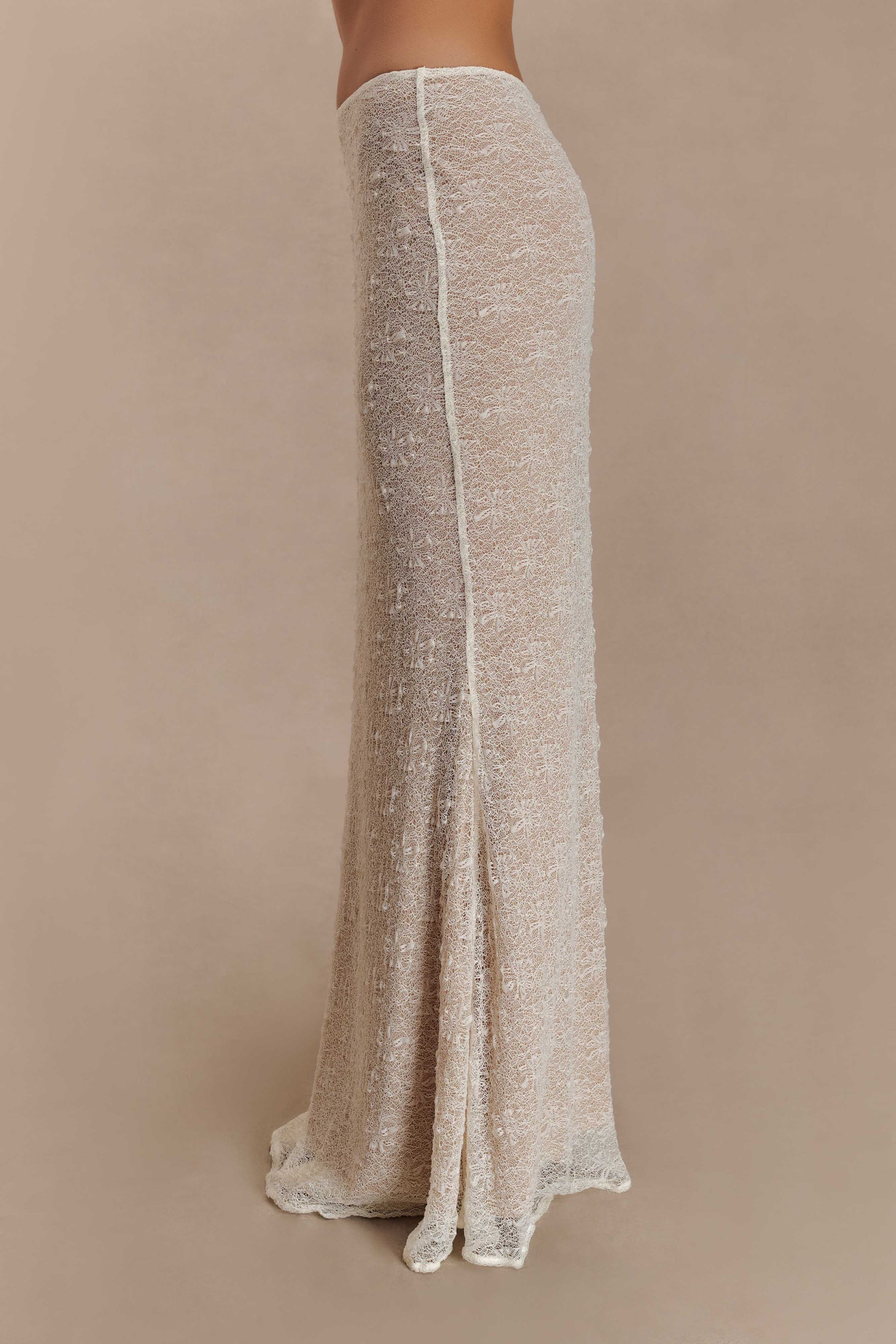 Robyn Sheer Lace Maxi Skirt - Ivory #6