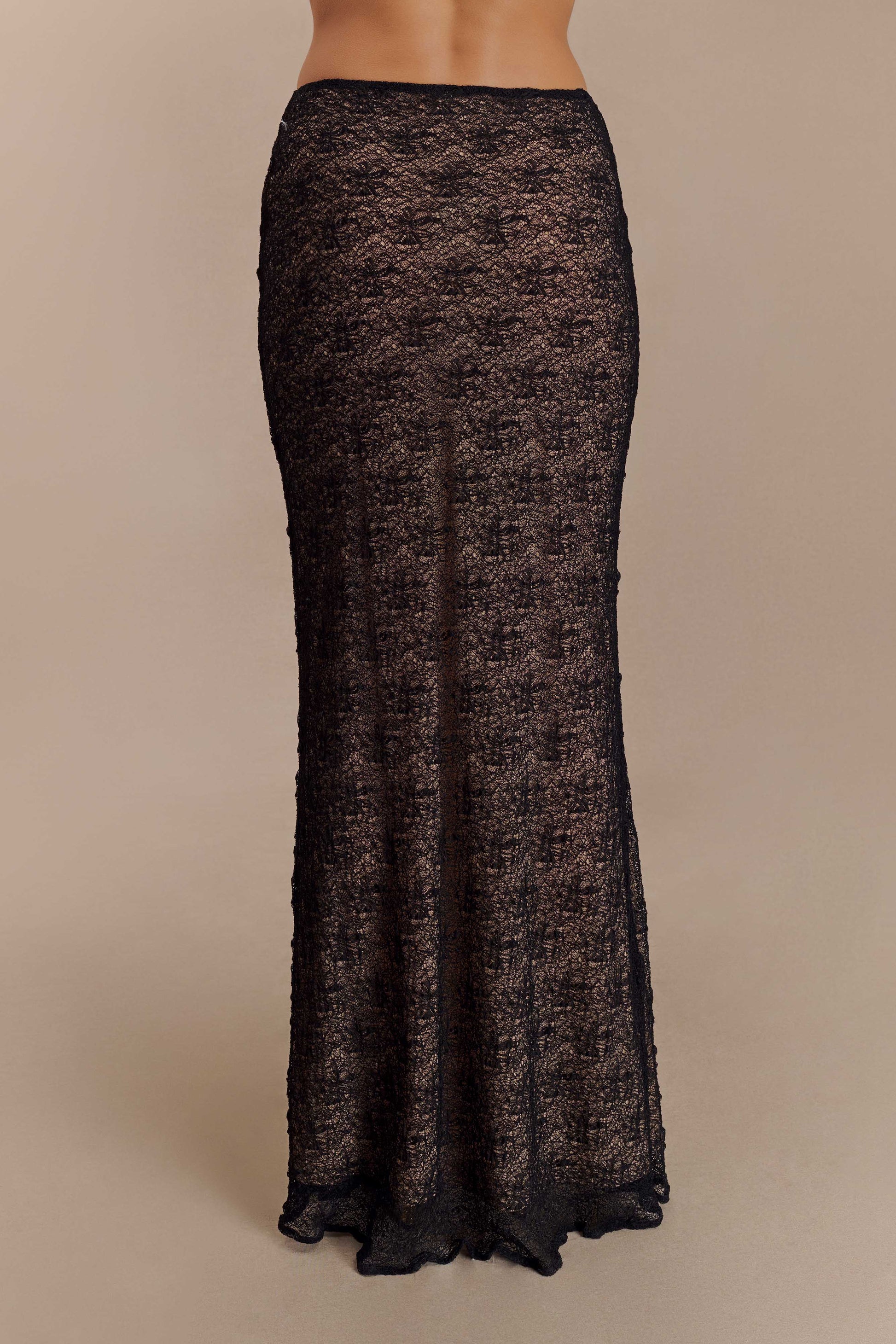 Robyn Sheer Lace Maxi Skirt - Black #6