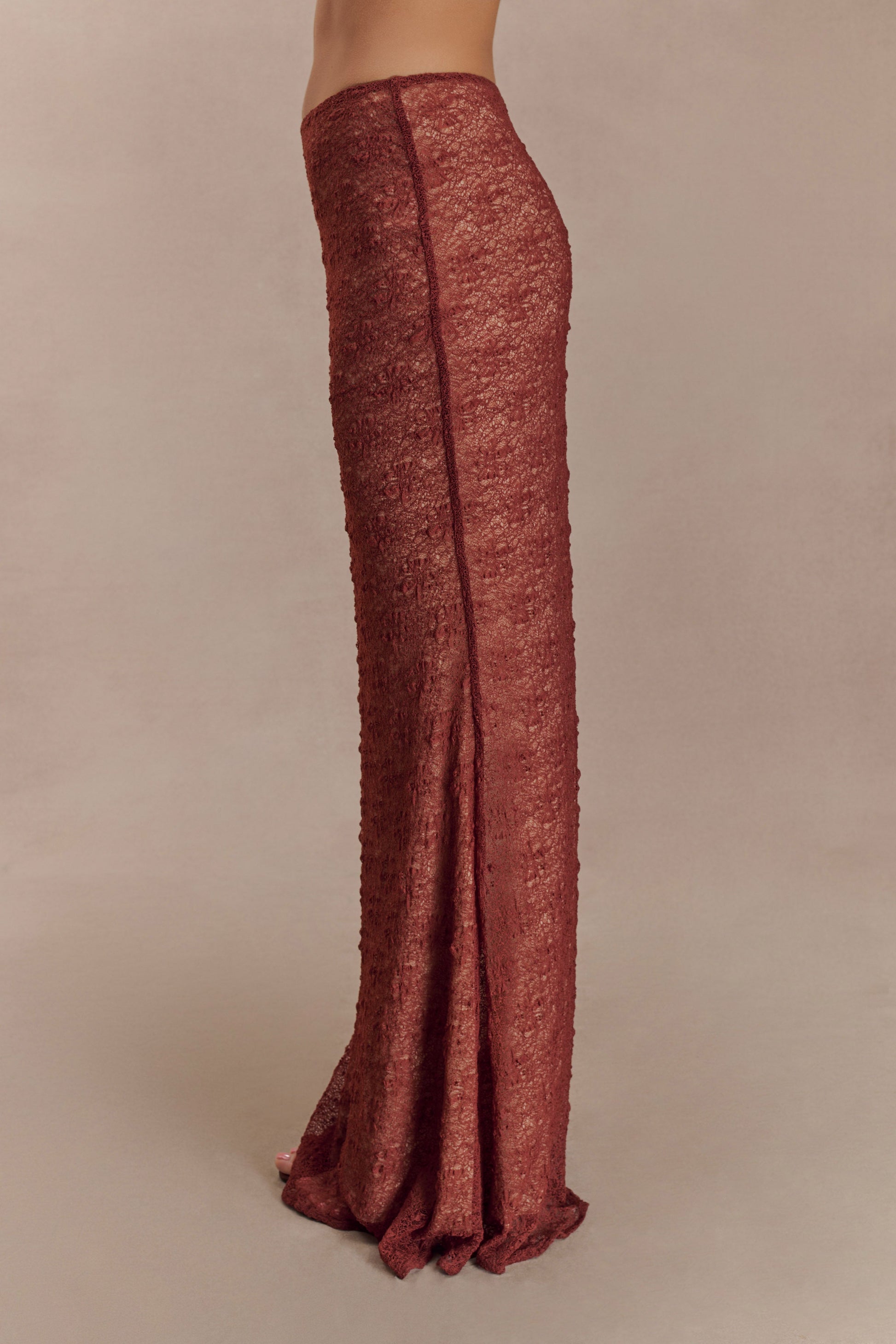 Robyn Sheer Lace Maxi Skirt - Chilli #6