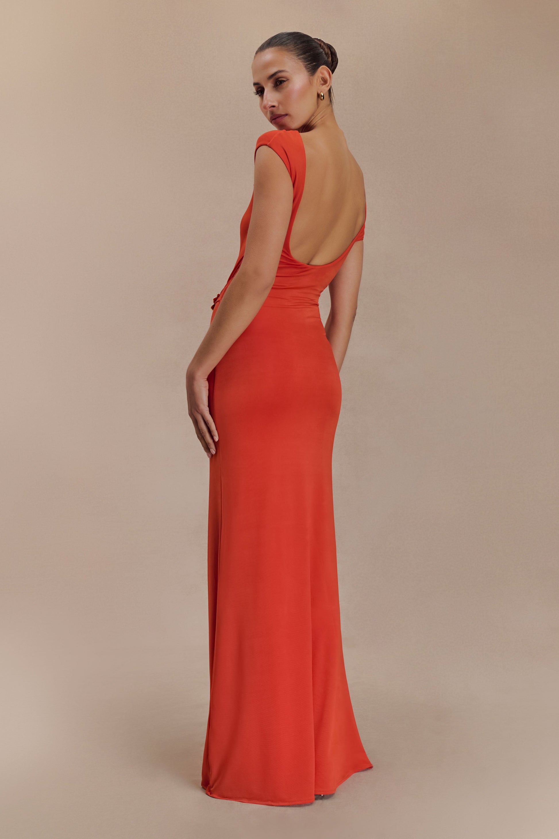 Kaida Slinky Maxi Dress With Hardware - Burnt Orange #4