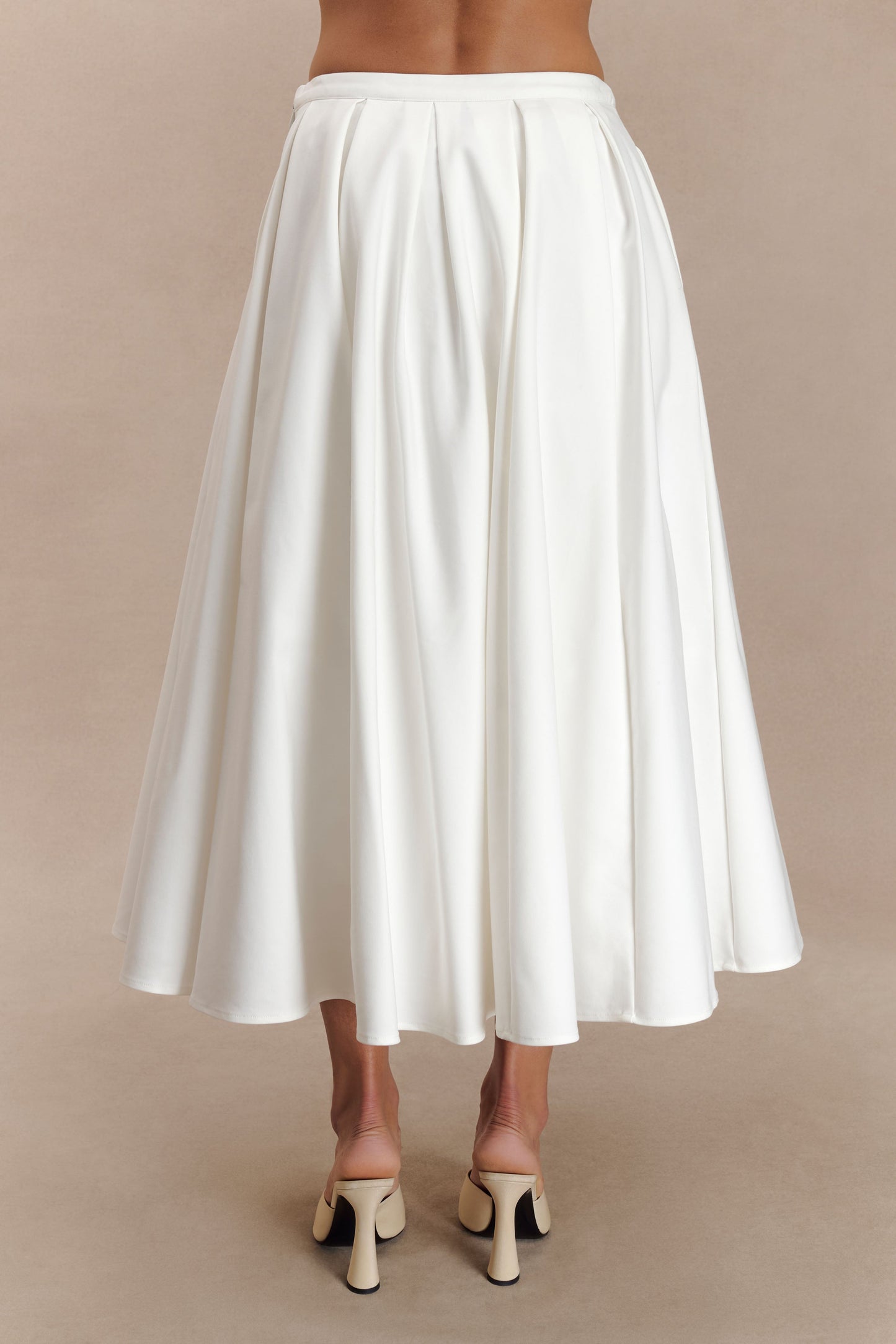 Jemima Cotton Midi Skirt - White