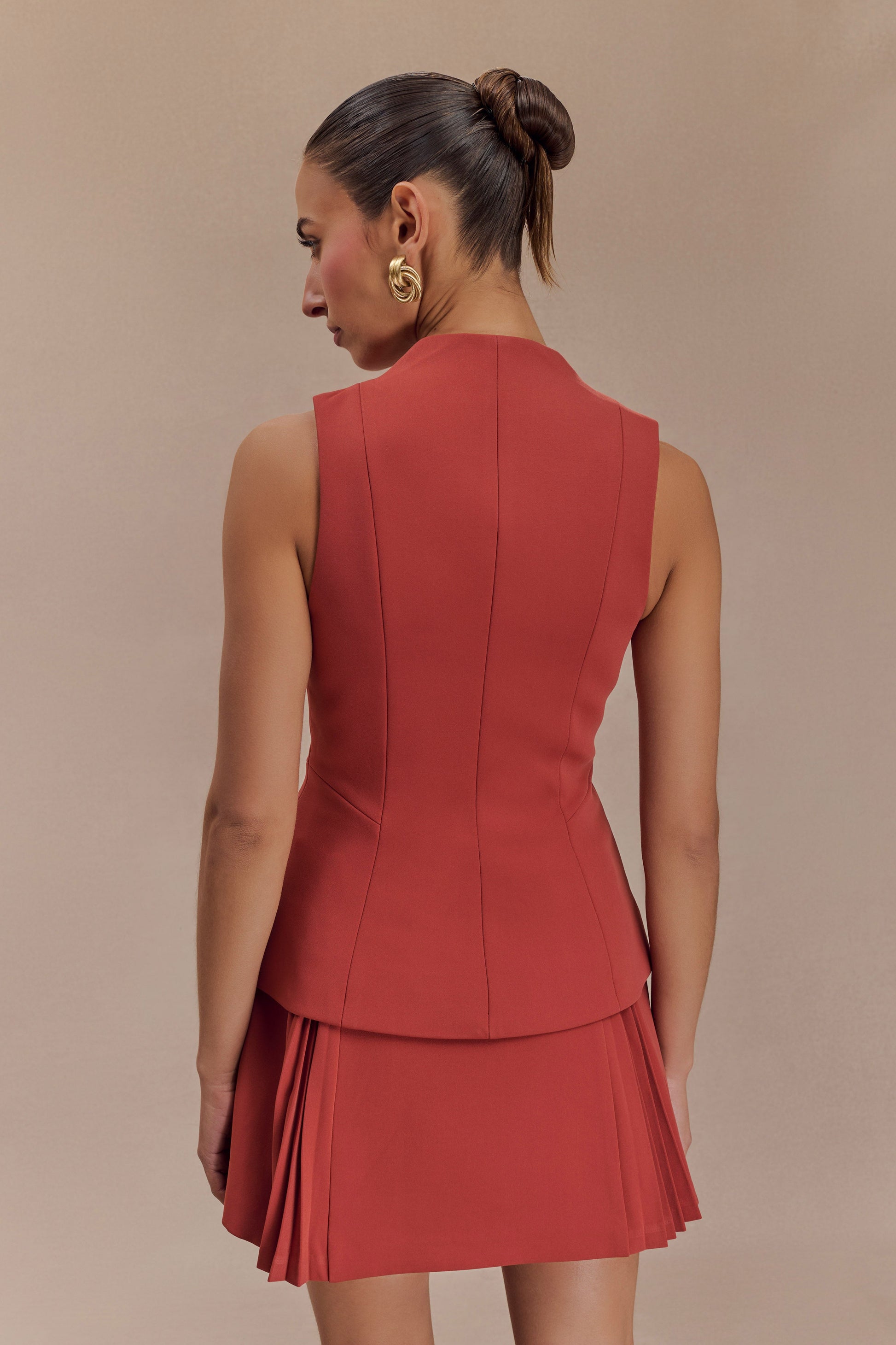 Melinda Structured Vest Top - Chilli #3