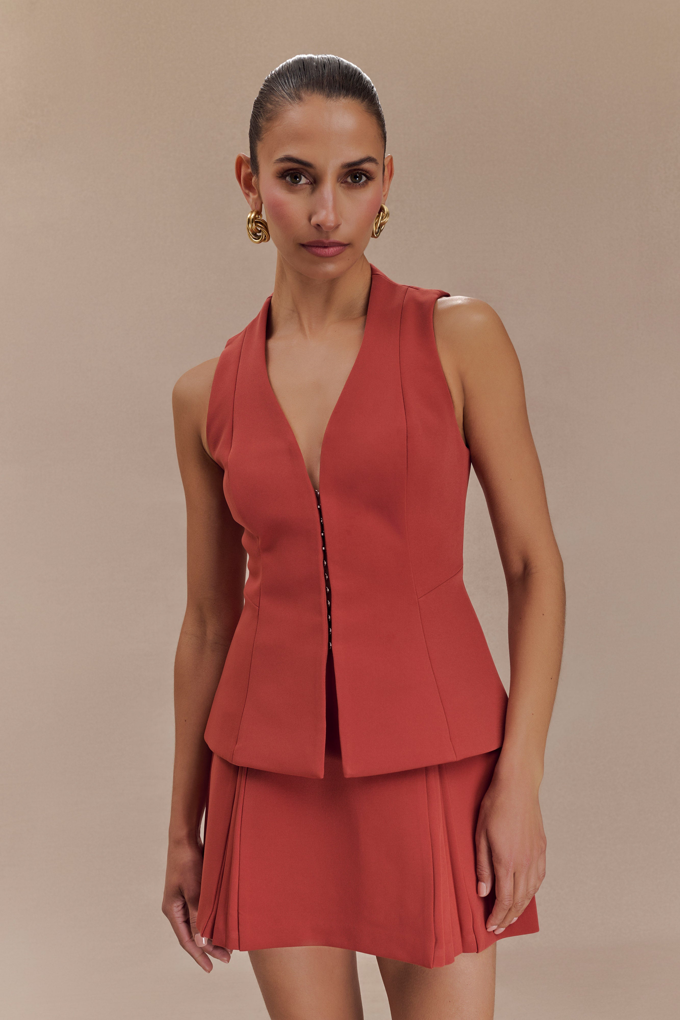 Melinda Structured Vest Top Chilli