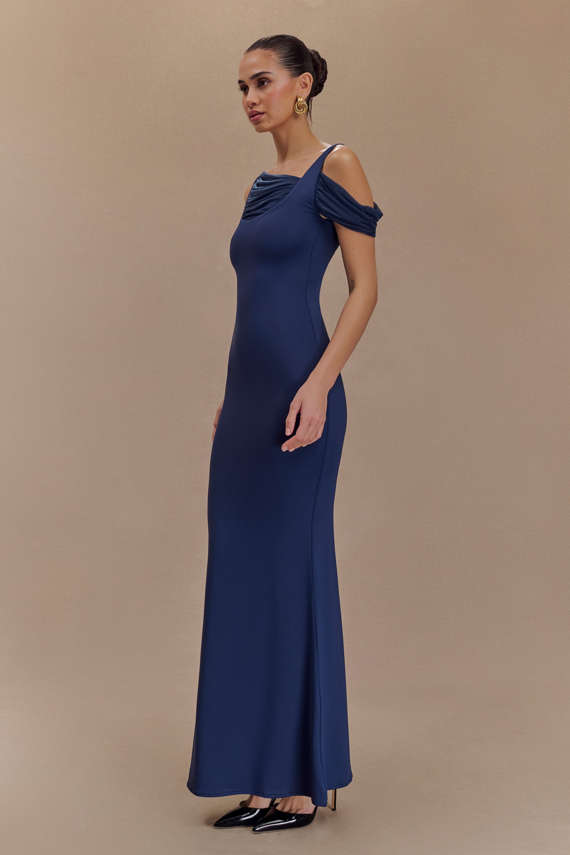 Janette Recycled Nylon And Mesh Sleeveless Maxi Dress - Navy #4