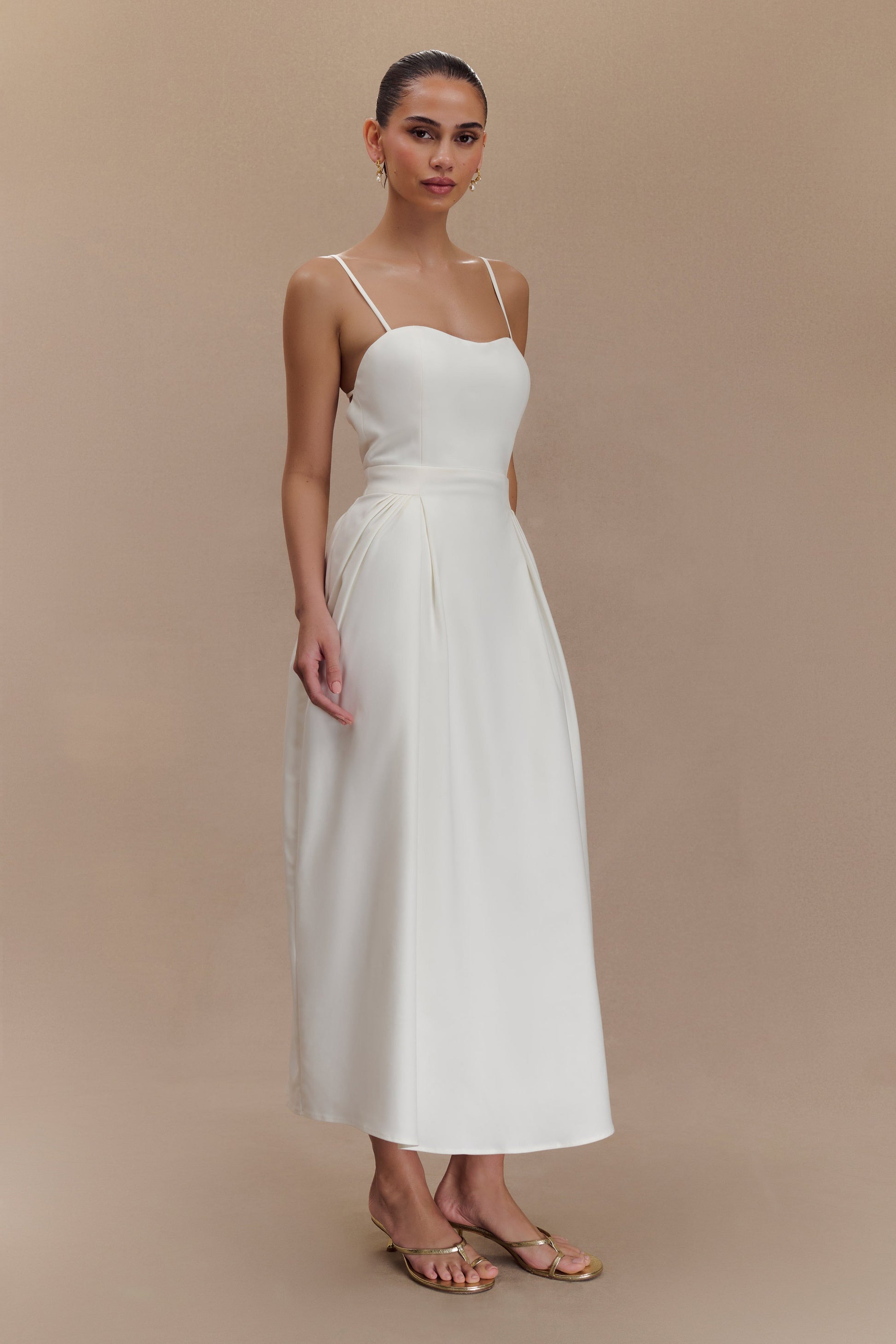 Rebecca Cotton Midi Dress - White #6