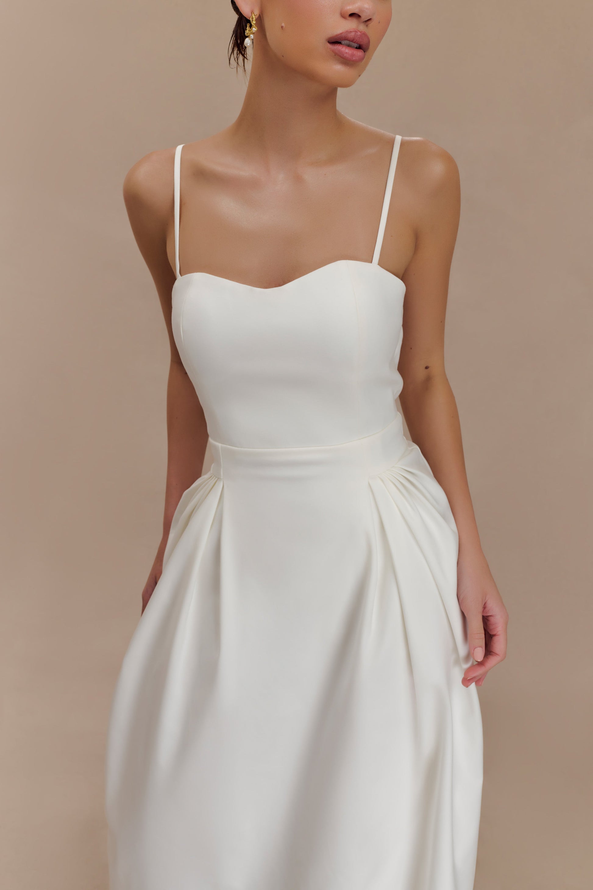 Rebecca Cotton Midi Dress - White #4