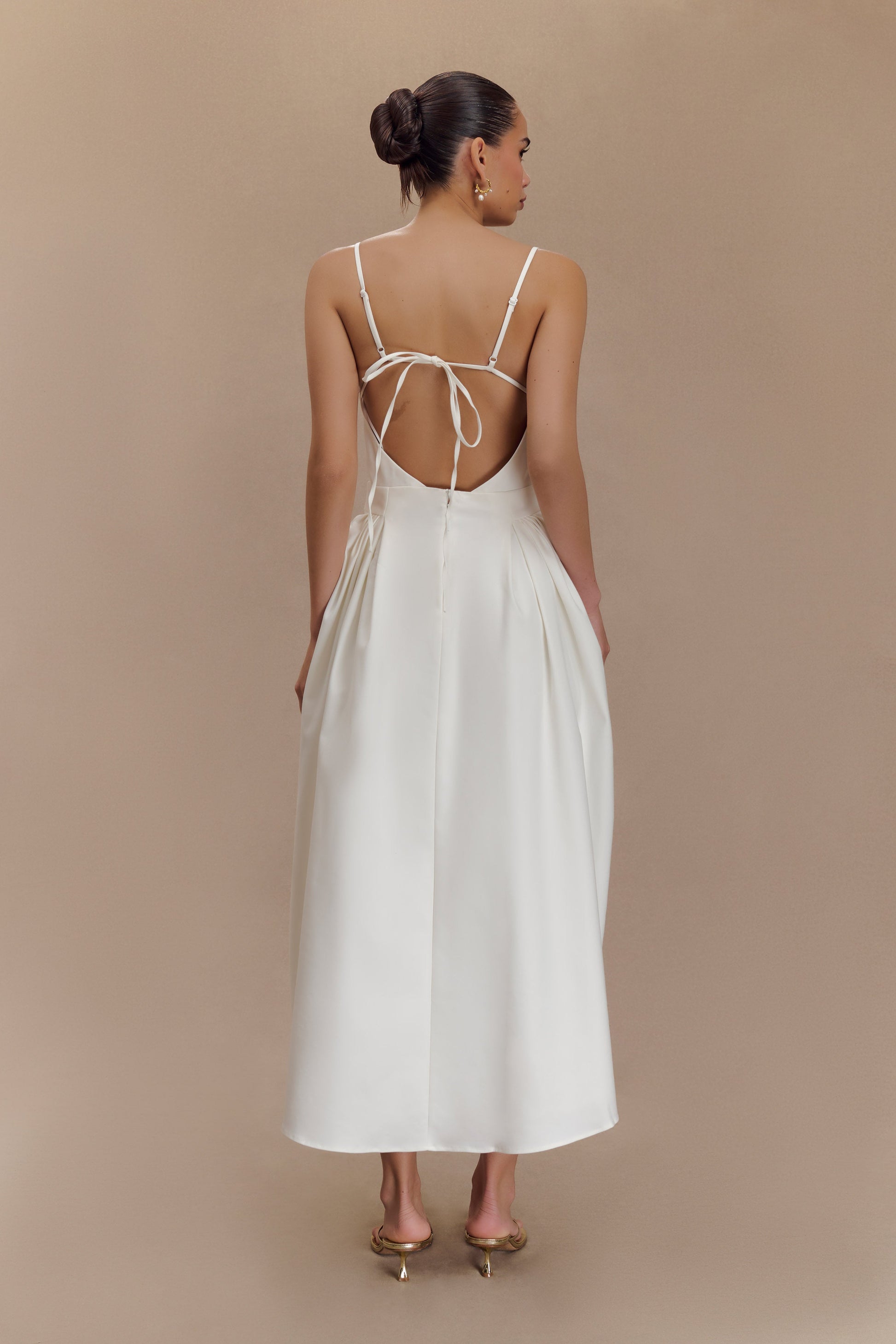 Rebecca Cotton Midi Dress - White #2