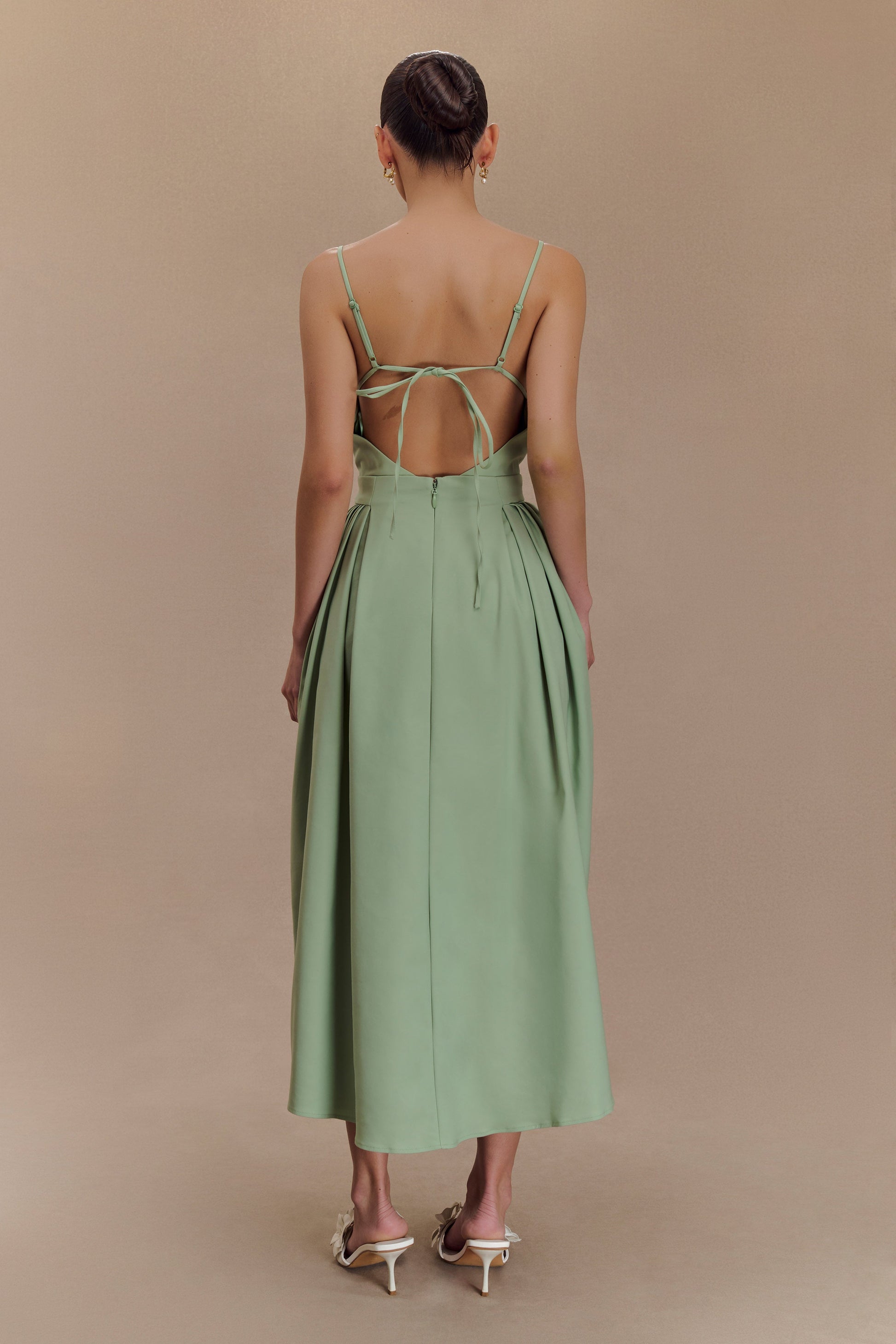 Rebecca Cotton Midi Dress - Basil #3