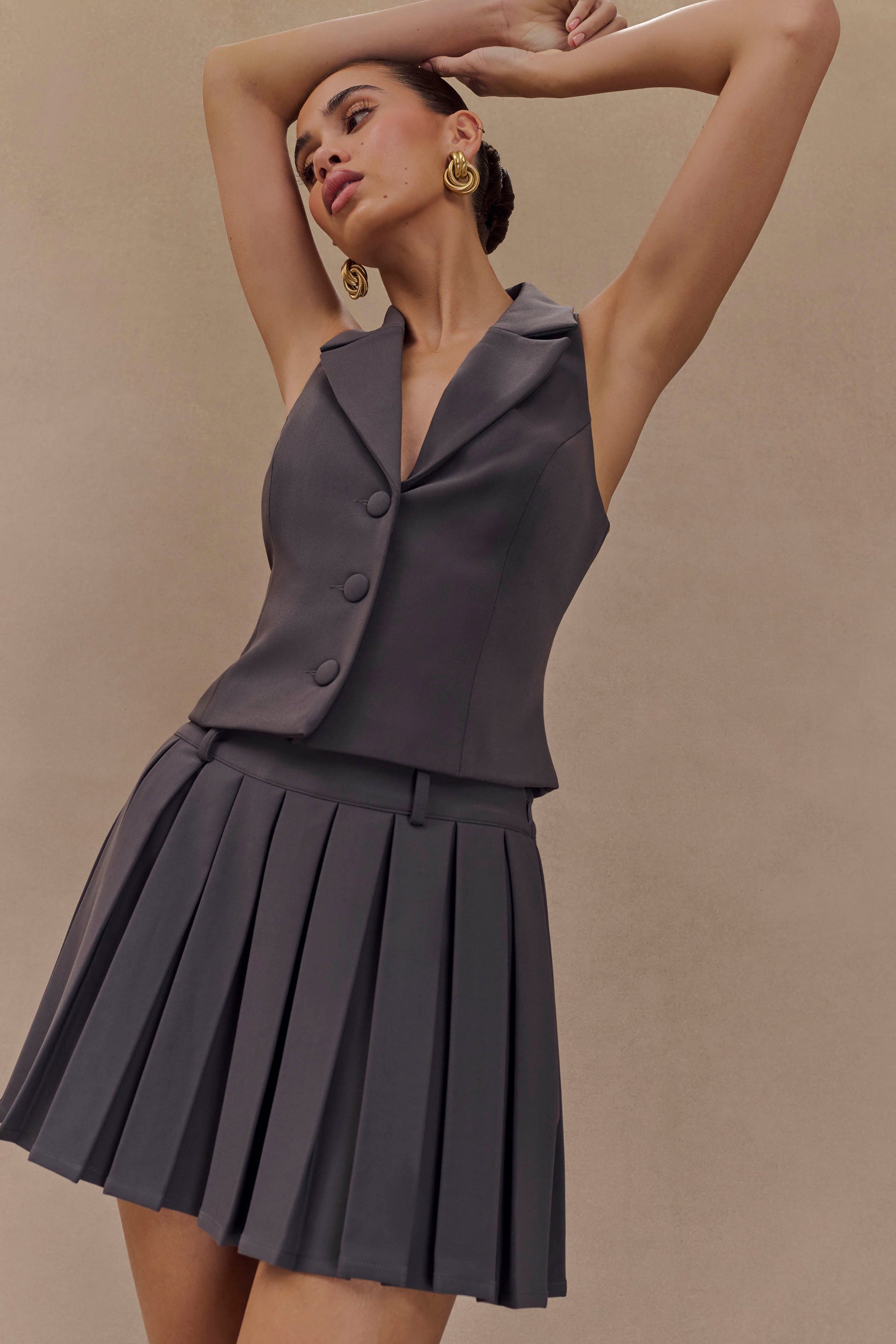 Mura Suiting Vest - Charcoal #3