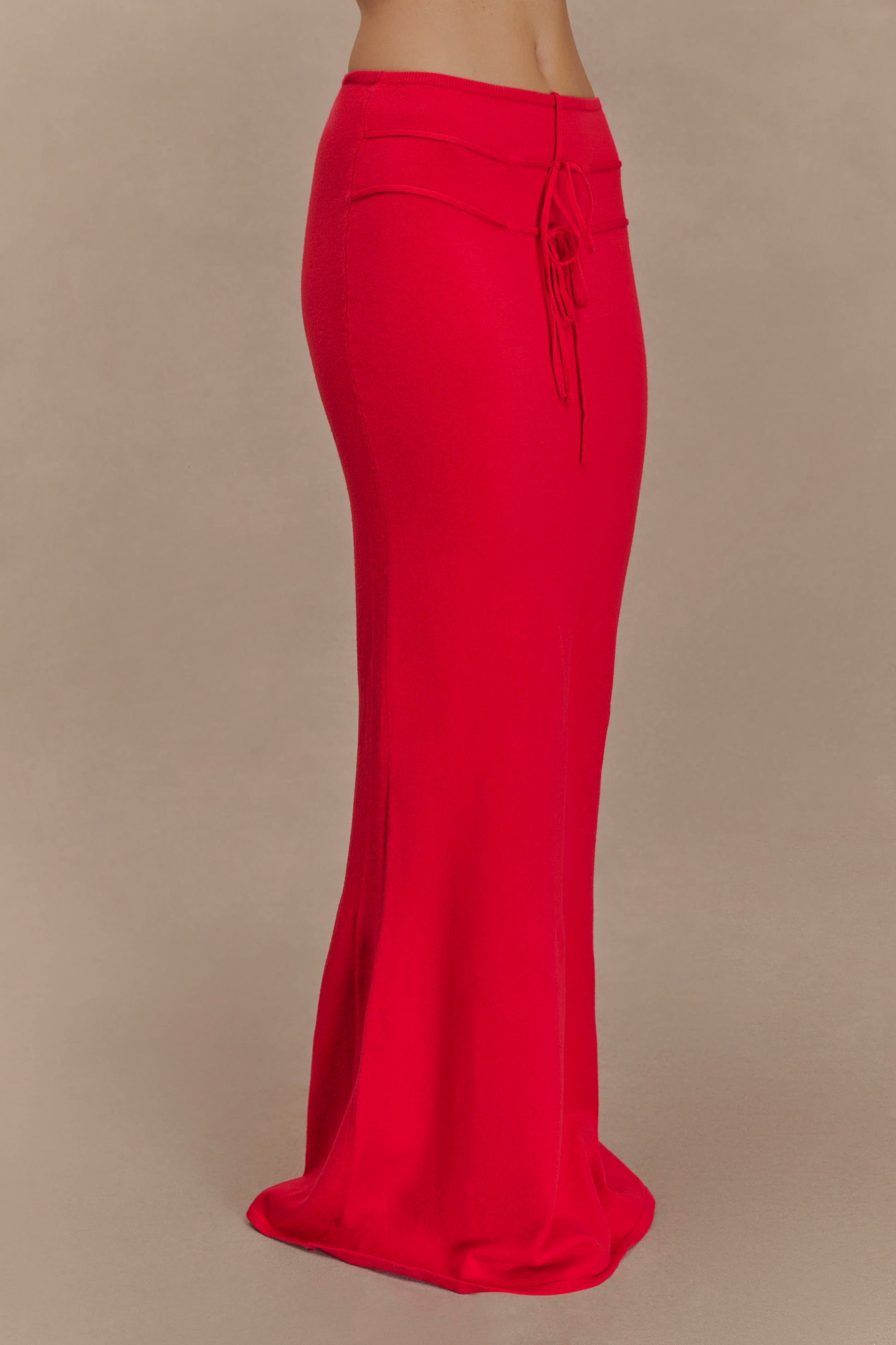 Polly Knit Maxi Skirt - Red #6