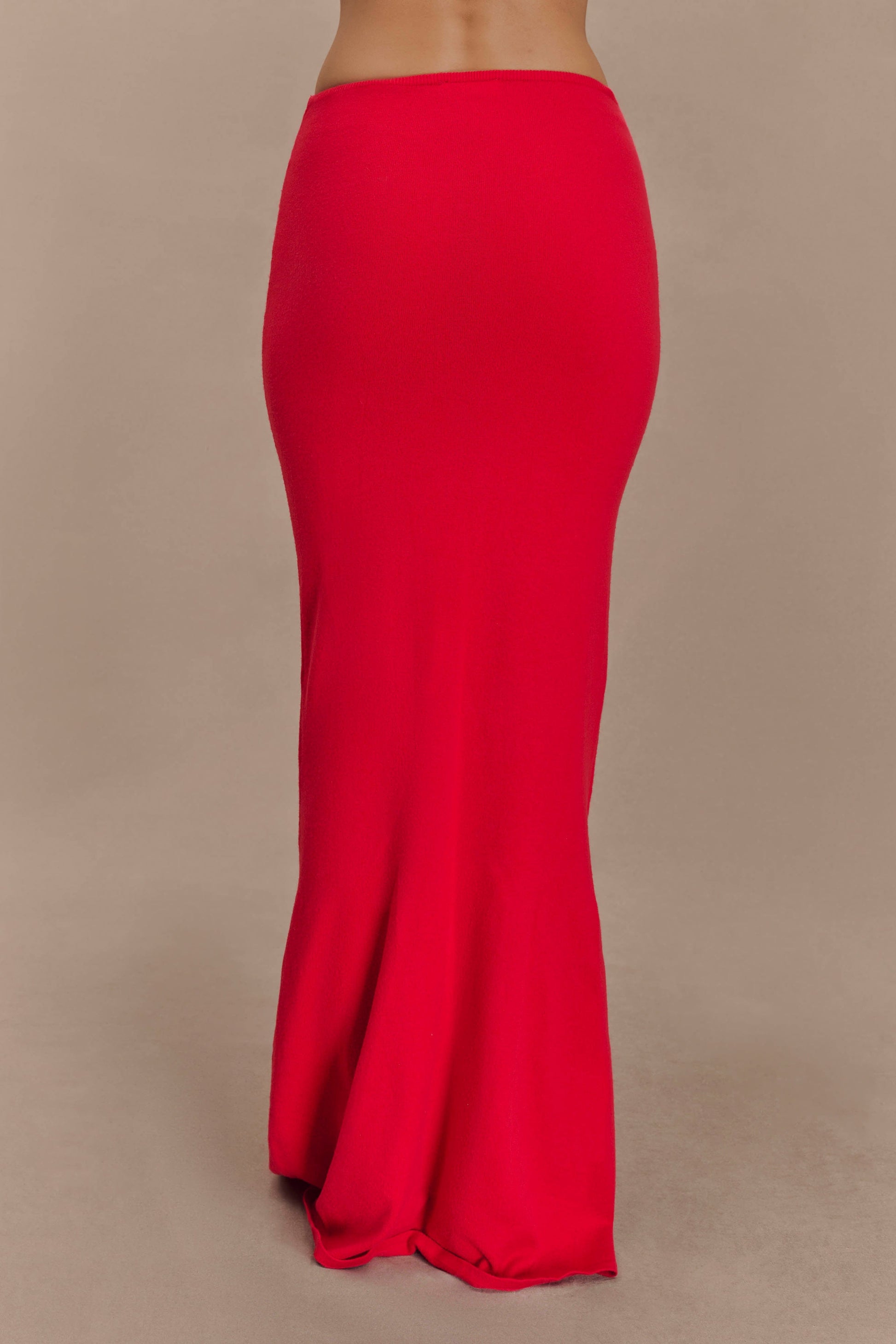 Polly Knit Maxi Skirt - Red #7