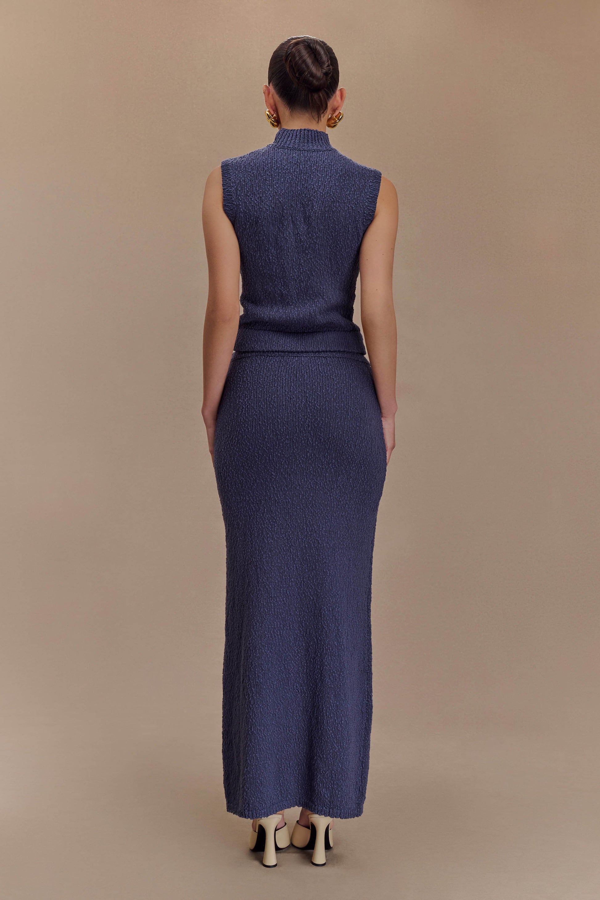 Moira Boucle Maxi Skirt - Steel #2