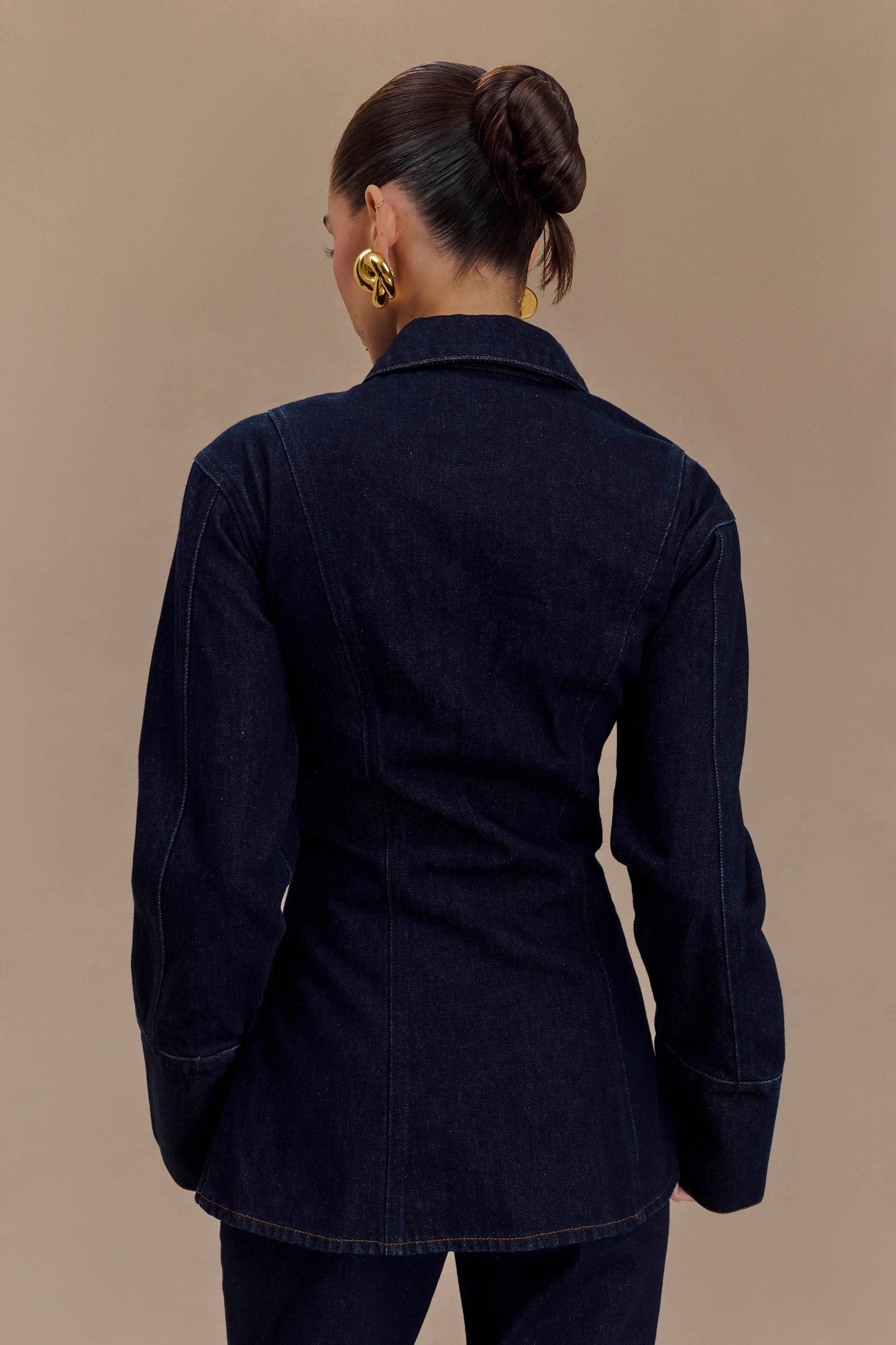 Jericho Asymmetrical Denim Shirt - Indigo Blue