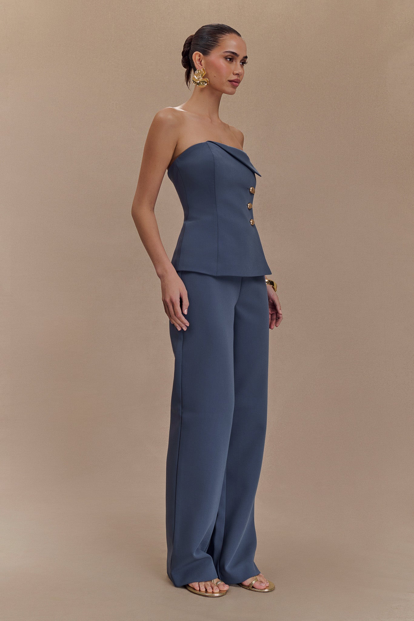 Lindie Straight Leg Suiting Pants - Steel #4